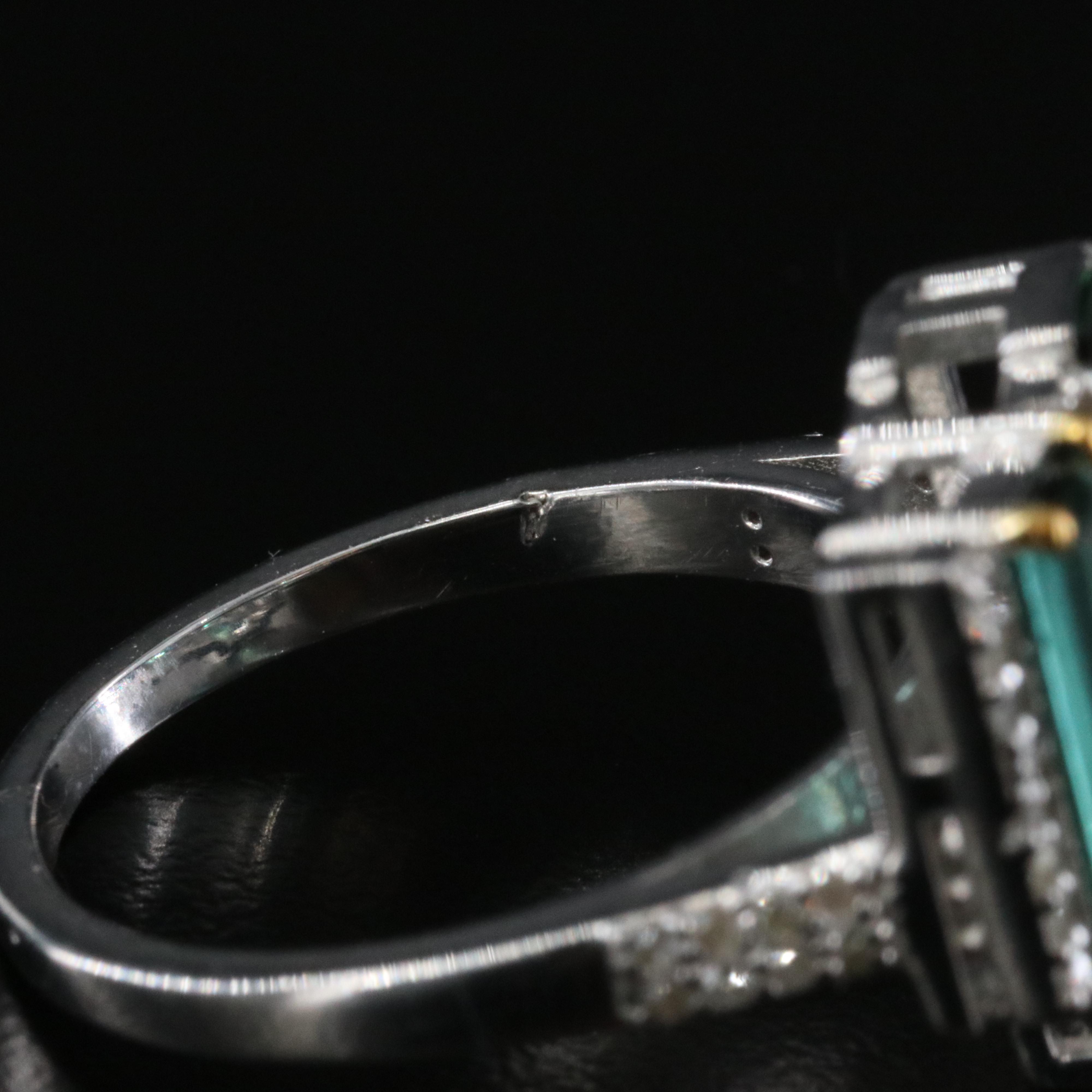 Sterling Tourmaline and Diamond Ring