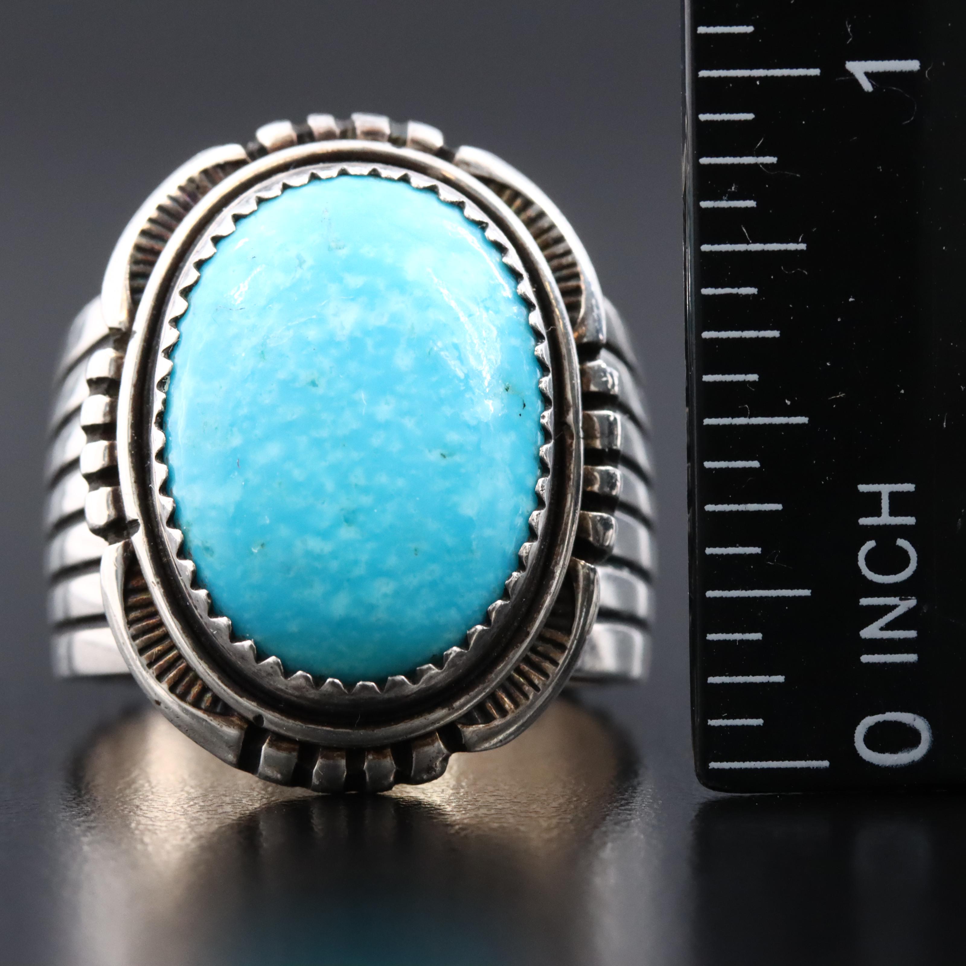 Will Denetdale Navajo Diné Sterling Turquoise Ring