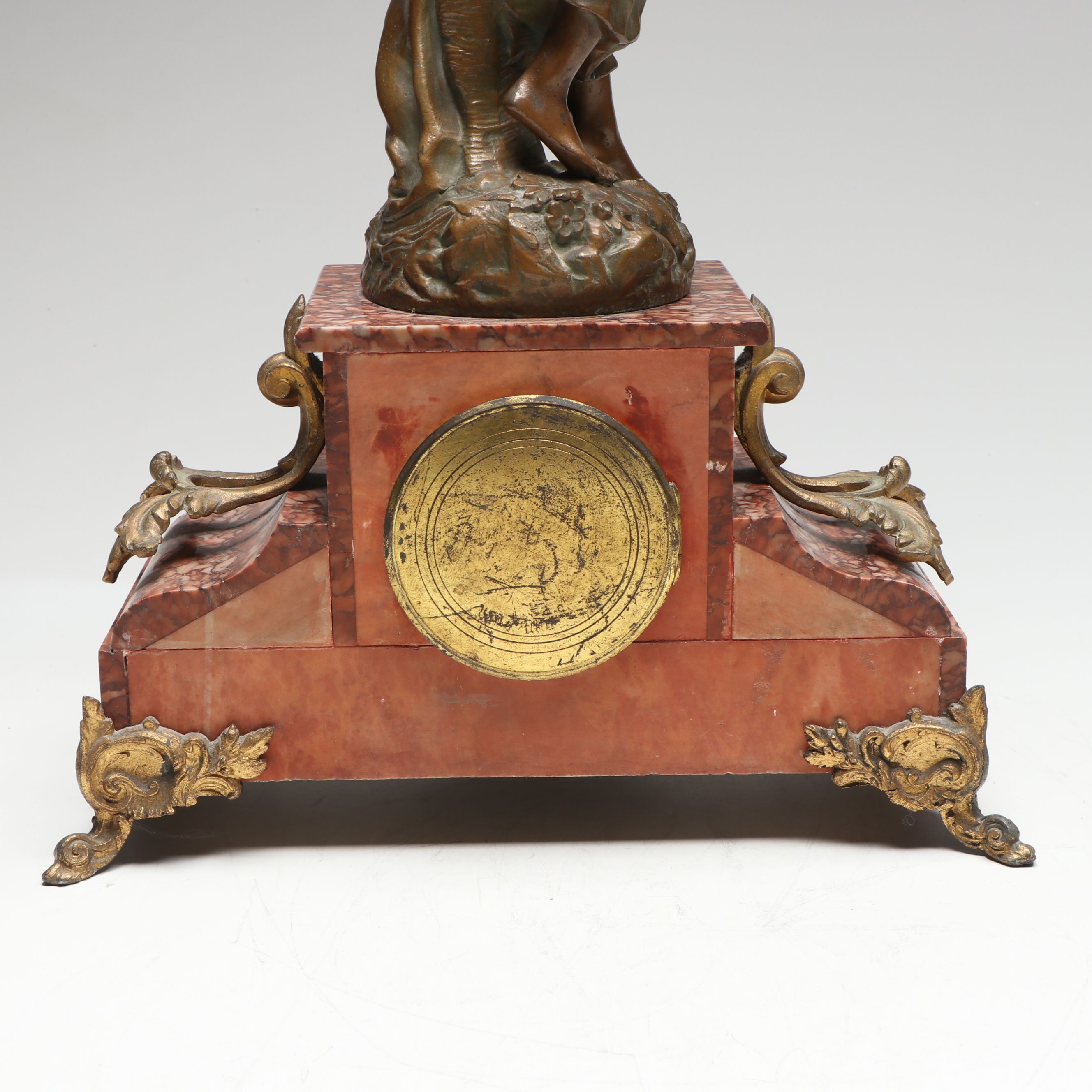 French Onyx and Bronzed Metal "Le Reveil Des Oiseaux" After Bruchon Clock