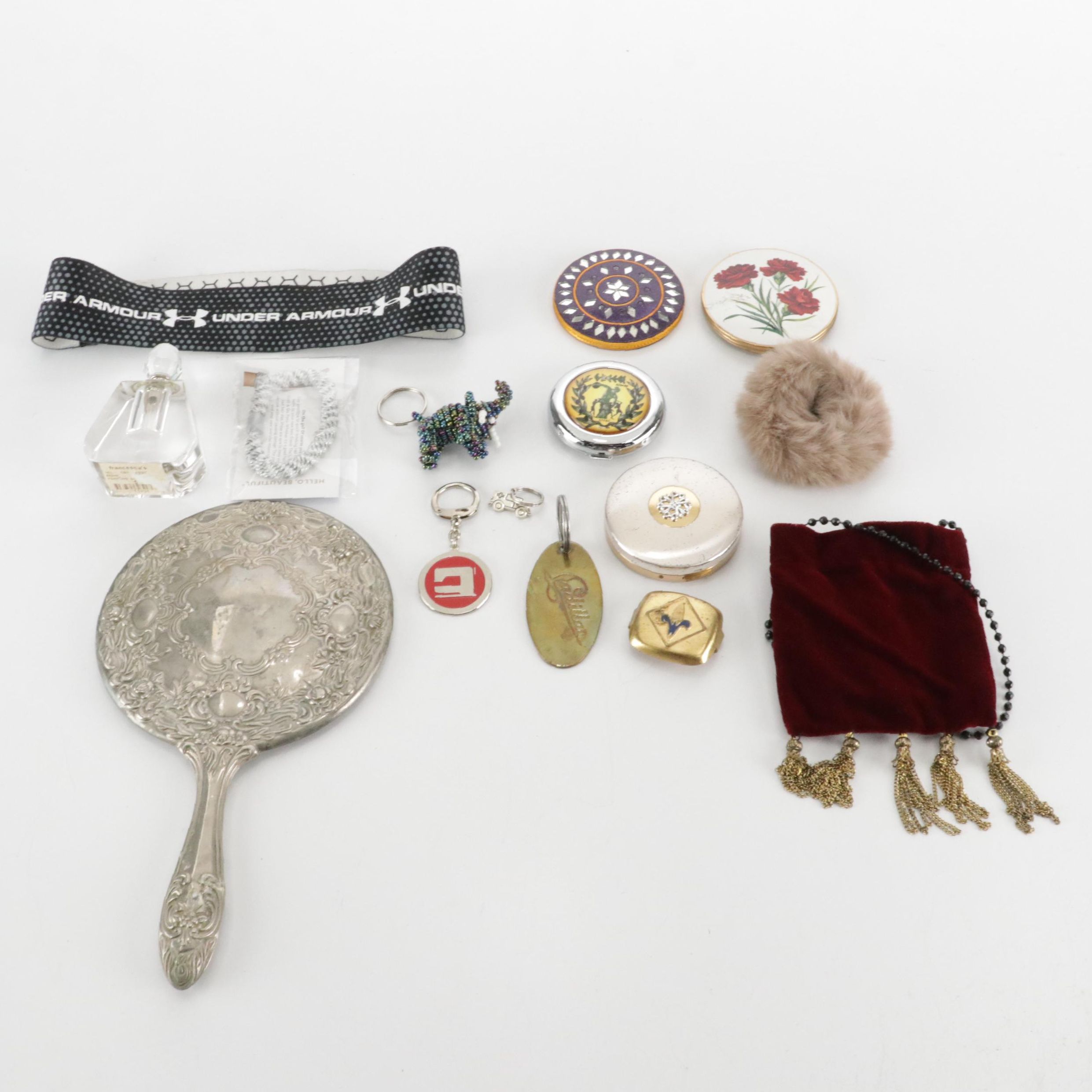 Stratton and Other Mirror Compacts, Hand Mirror, Perfume Bottle, Key Rings, More