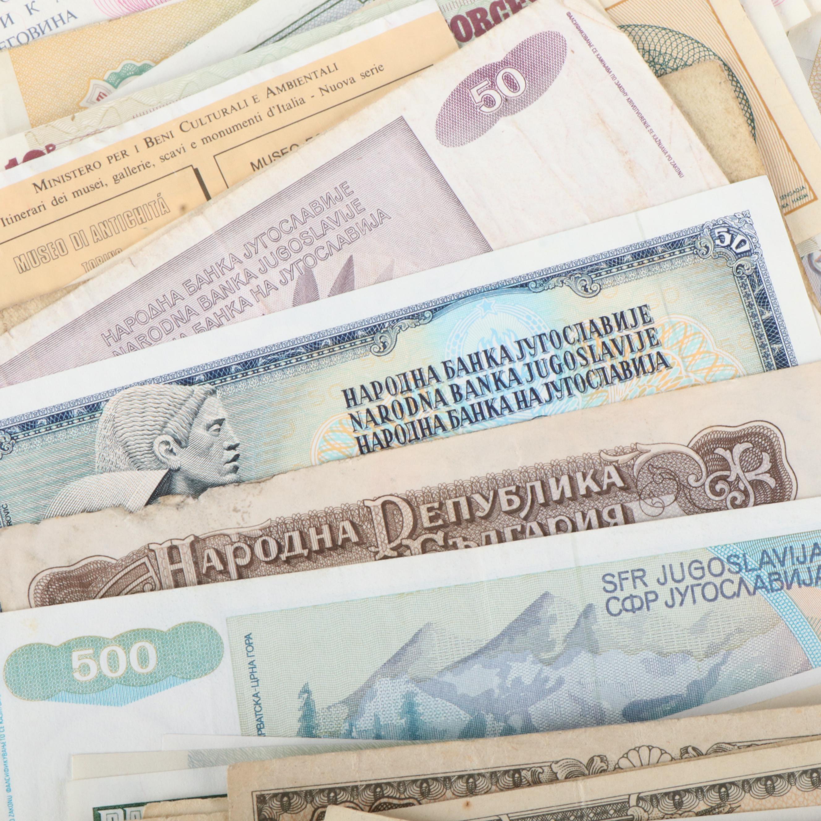 Group of Two Hundred Seventy-Two Pieces of Various Foreign Currency Notes