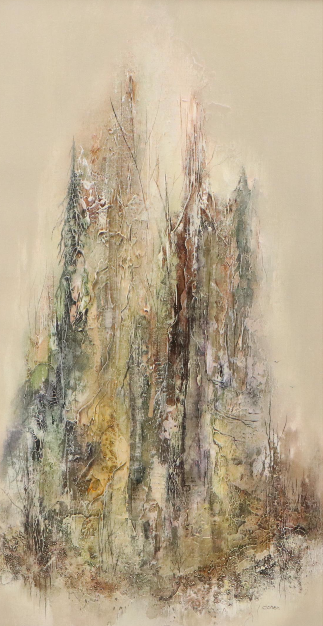 Jan Dorer Acrylic Painting Untitled Abstraction, Mid-20th Century