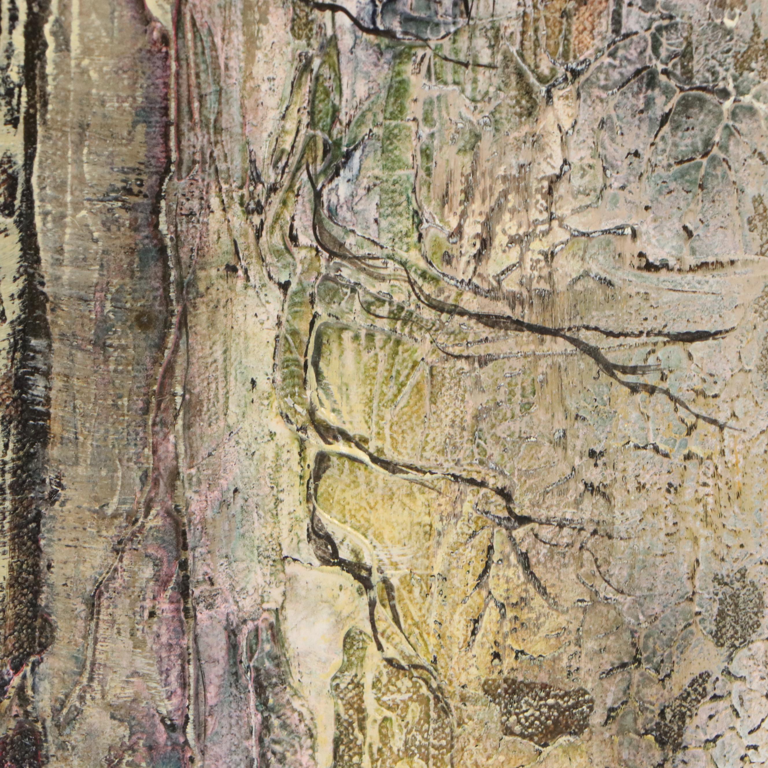 Jan Dorer Acrylic Painting Untitled Abstraction, Mid-20th Century