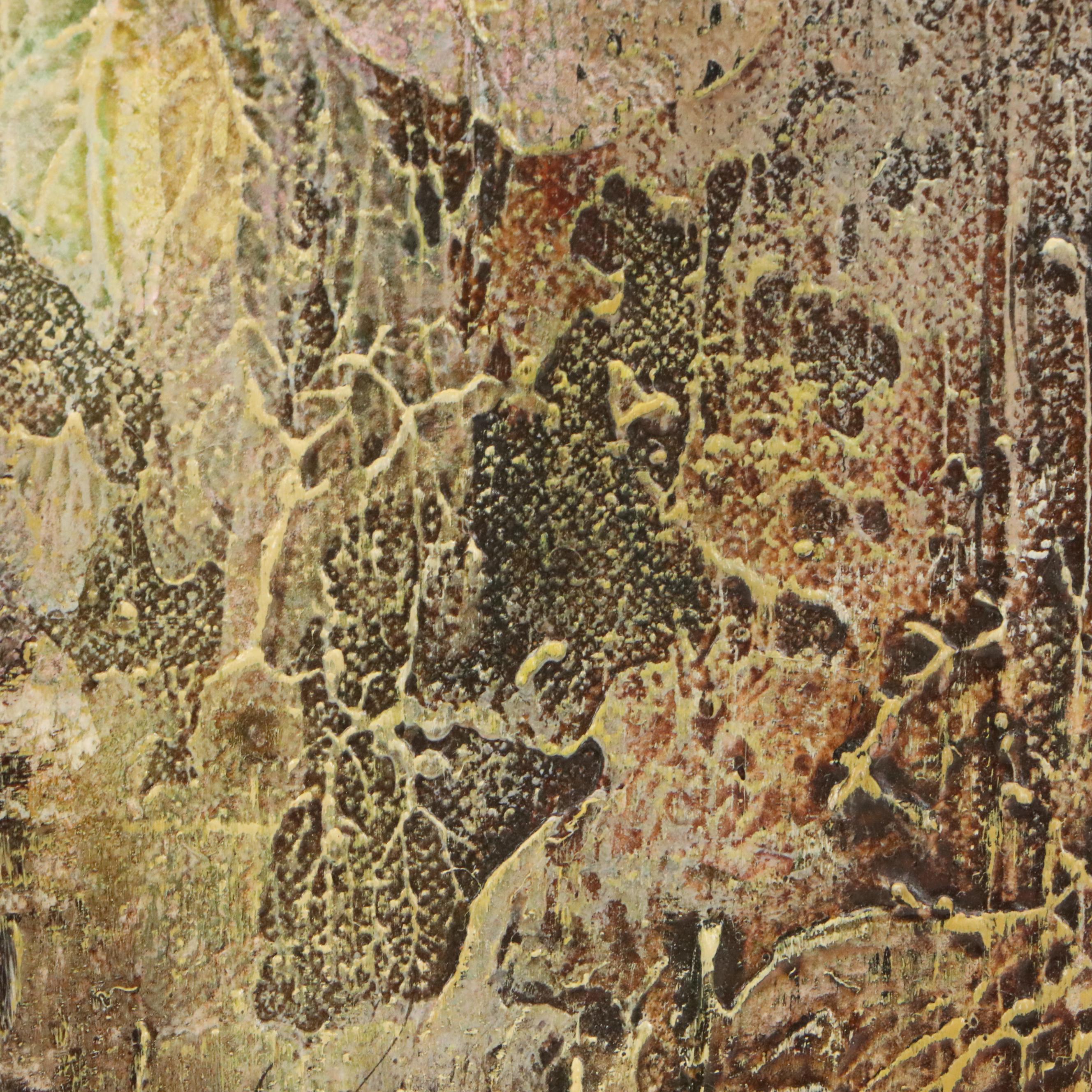 Jan Dorer Acrylic Painting Untitled Abstraction, Mid-20th Century