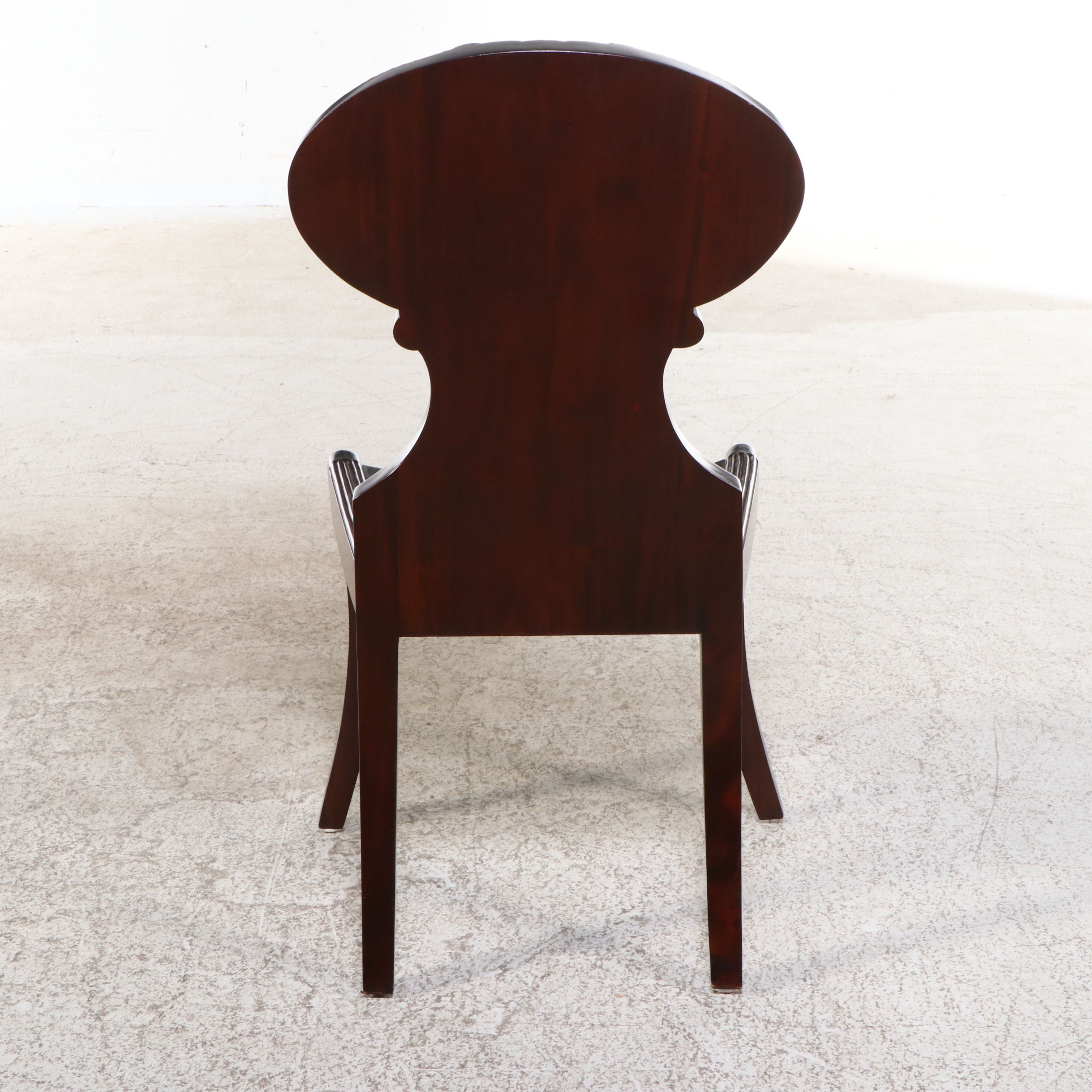 Regency Style Carved Mahogany Shell-Back Hall Chair