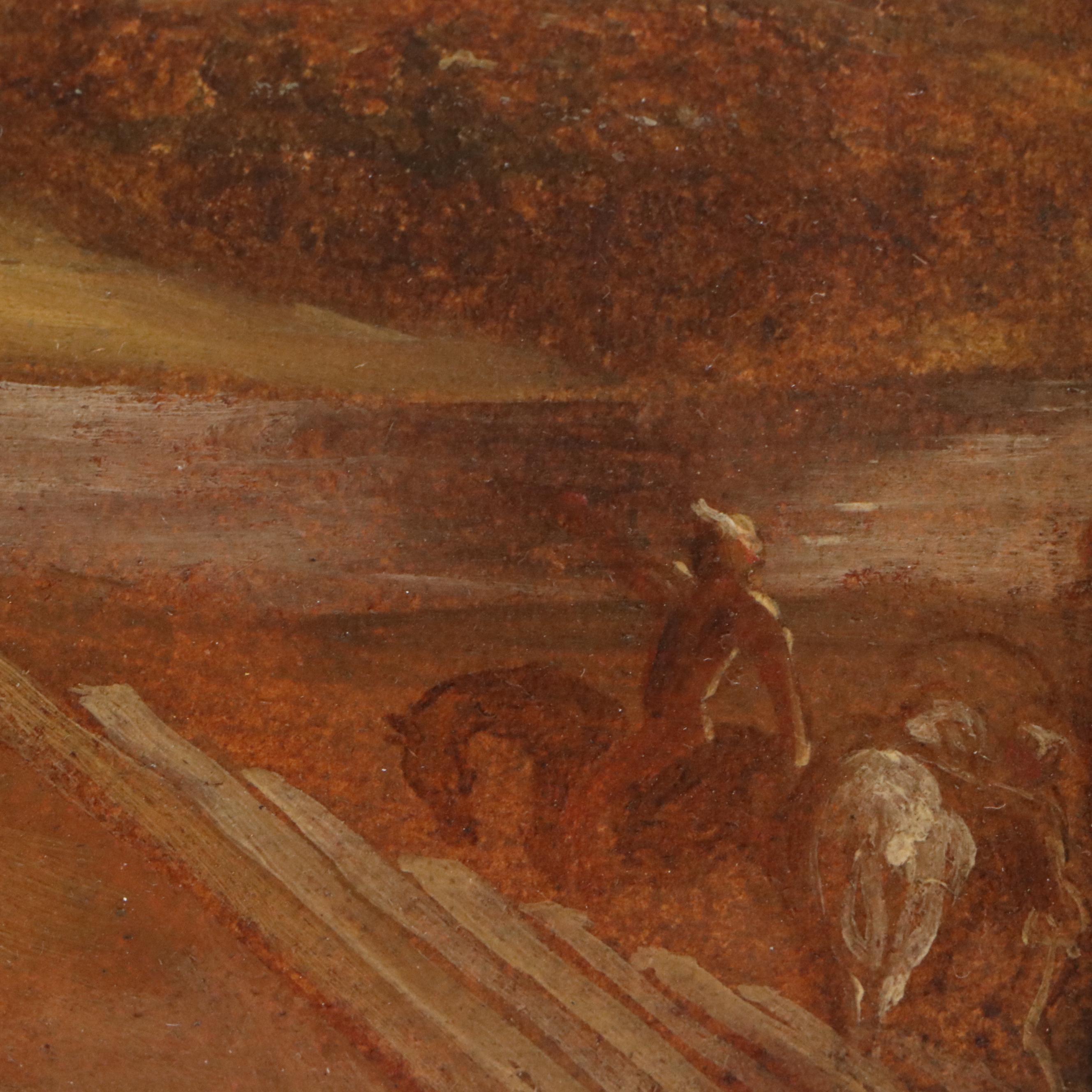 European Oil Painting "Waiting for the Queen," Late 19th Century