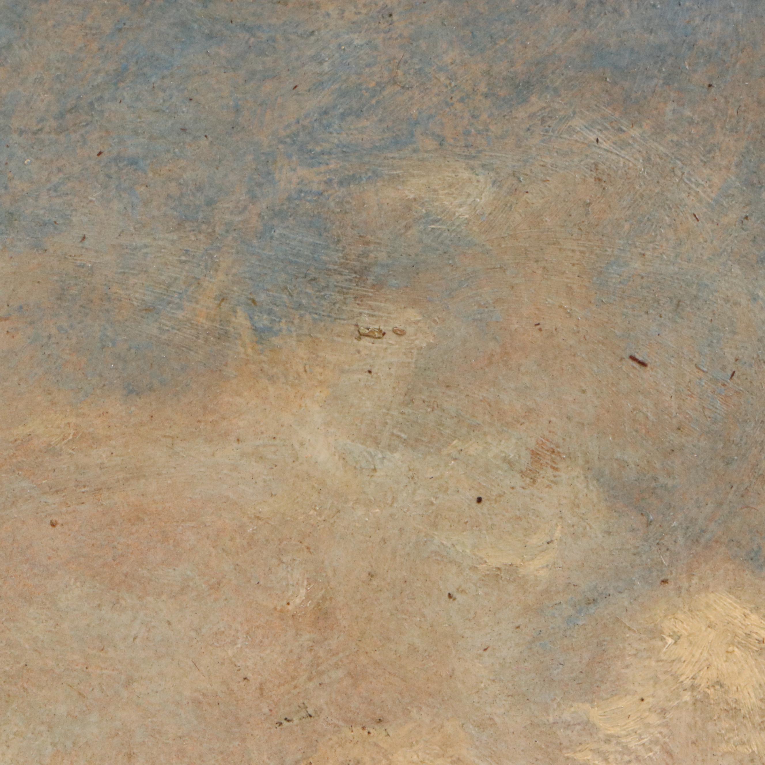 European Oil Painting "Waiting for the Queen," Late 19th Century