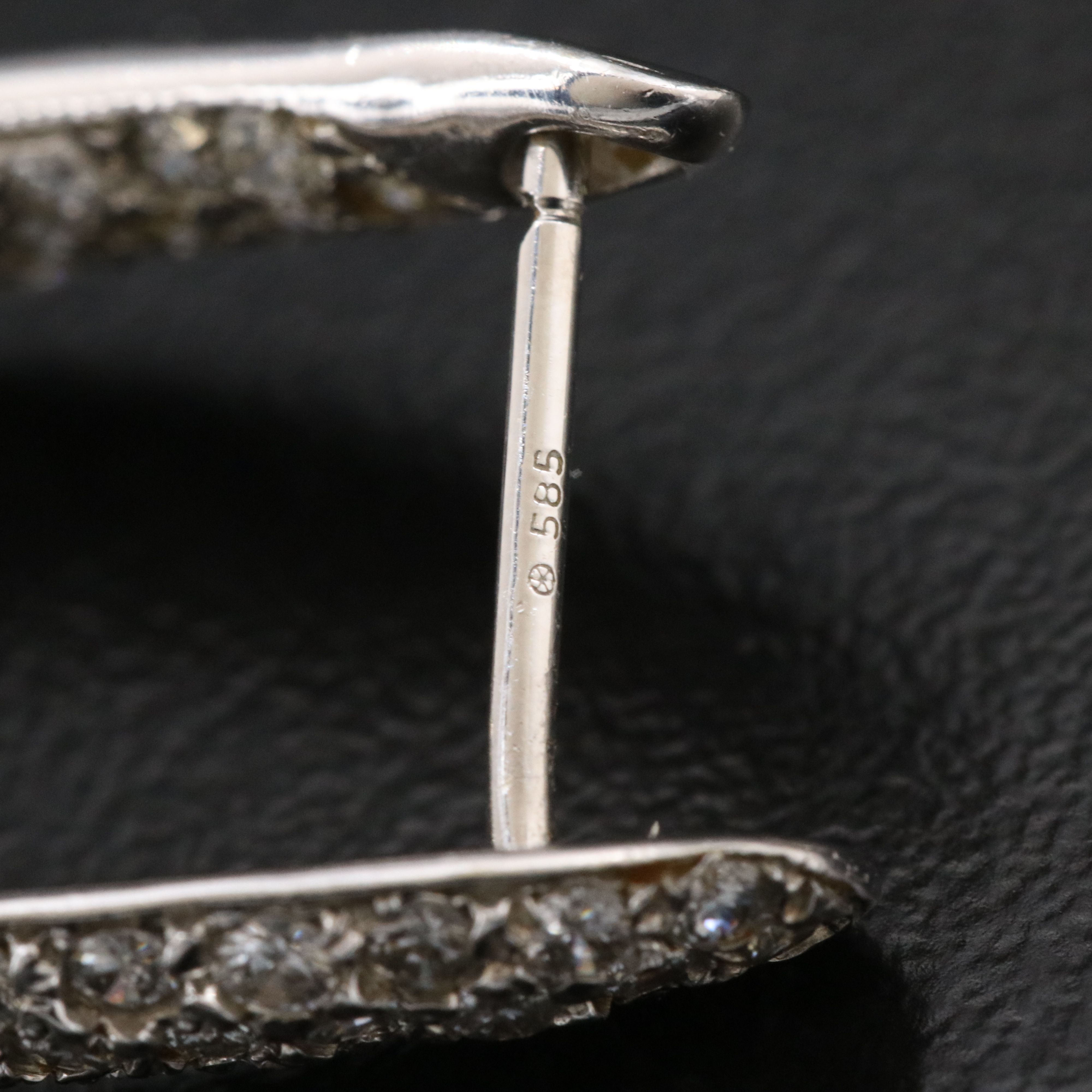 14K 3.06 CTW Pavé Diamond Ribbon Inside-Out Hoops