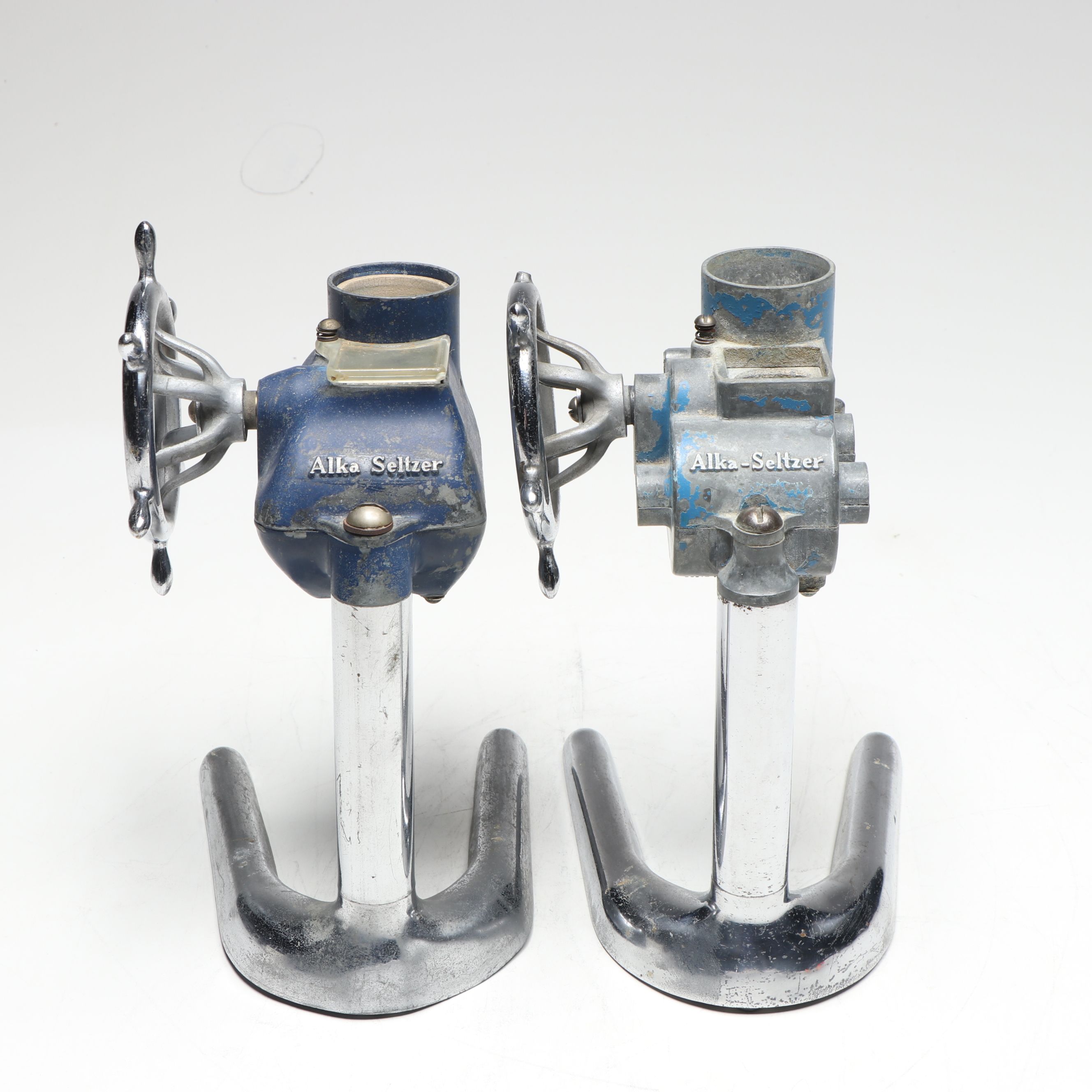 Alka-Seltzer Metal Advertising Dispensers, Mid-20th Century