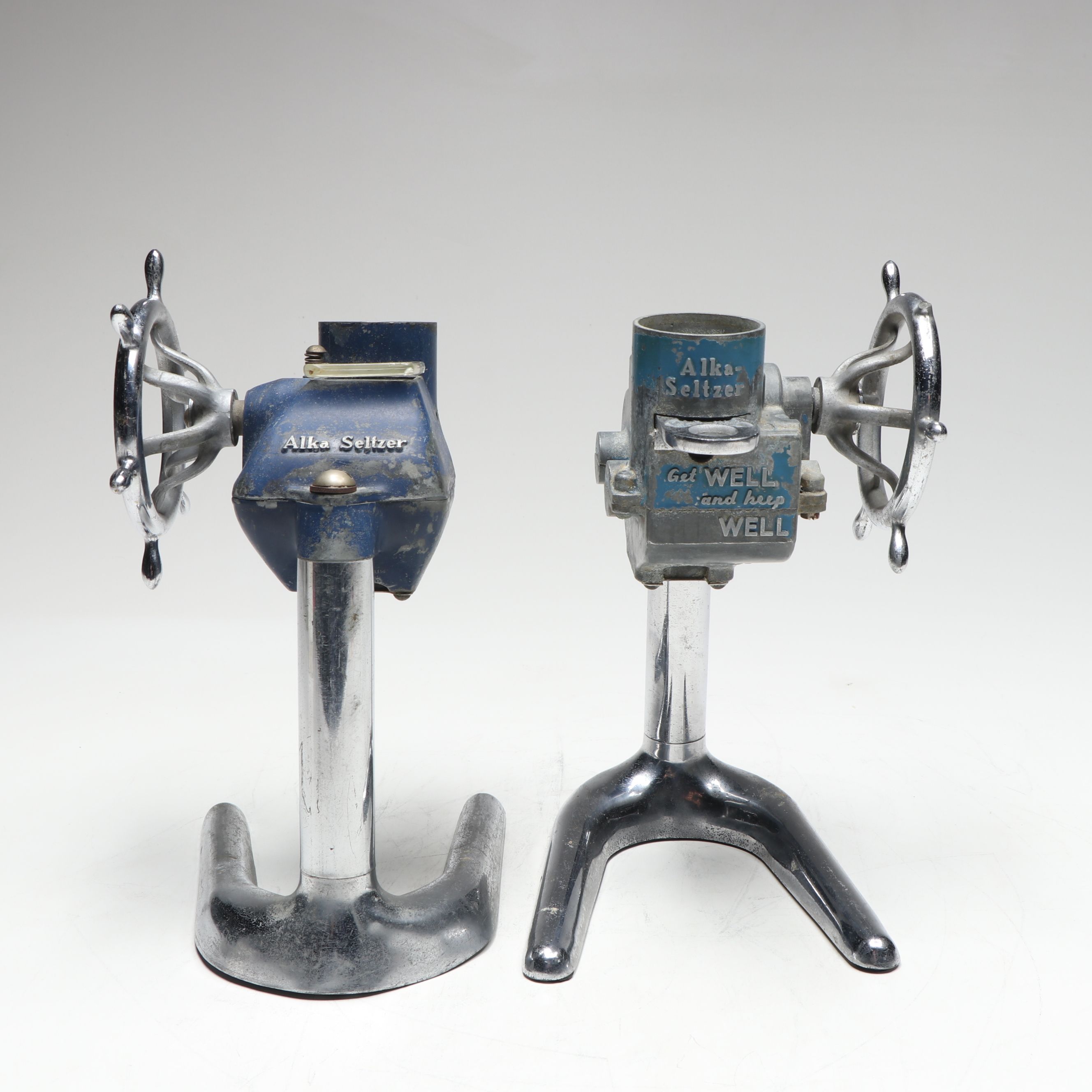 Alka-Seltzer Metal Advertising Dispensers, Mid-20th Century