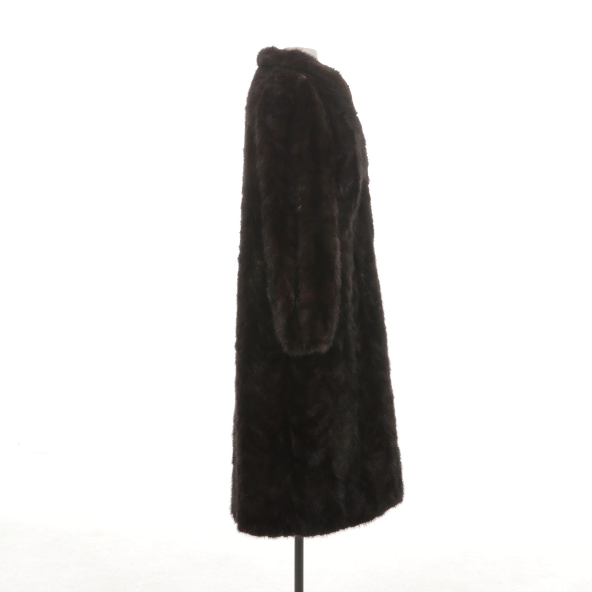 Dark Brown Mink Fur Full-Length Coat