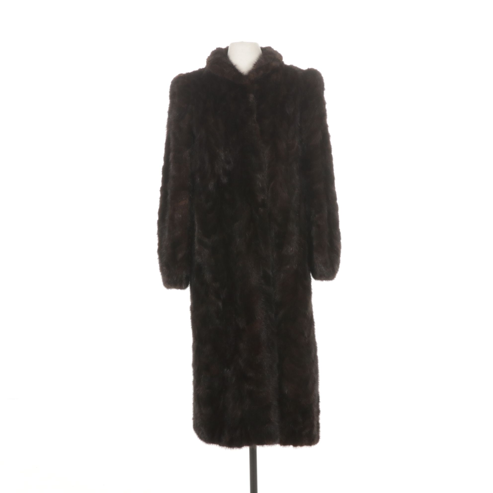 Dark Brown Mink Fur Full-Length Coat