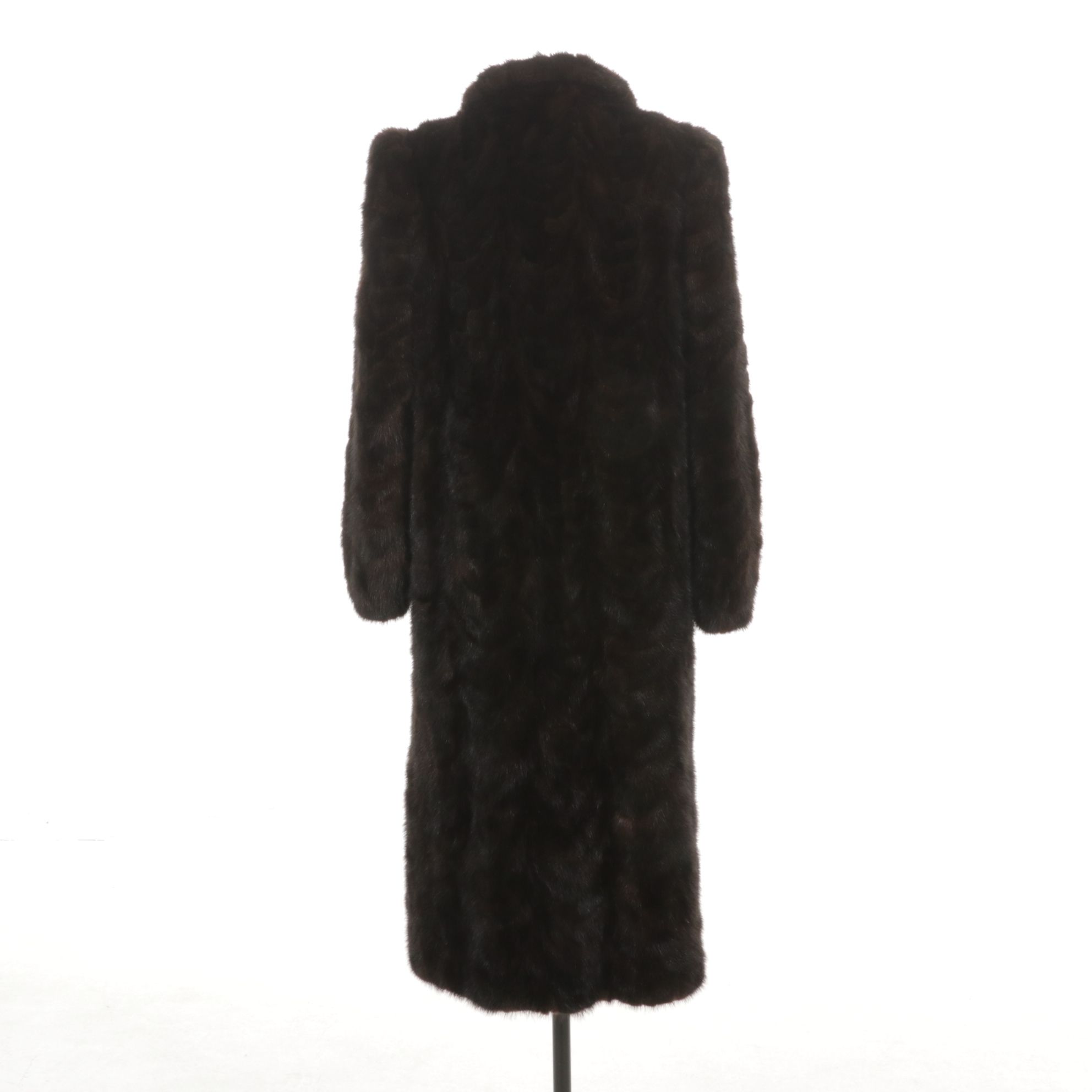 Dark Brown Mink Fur Full-Length Coat