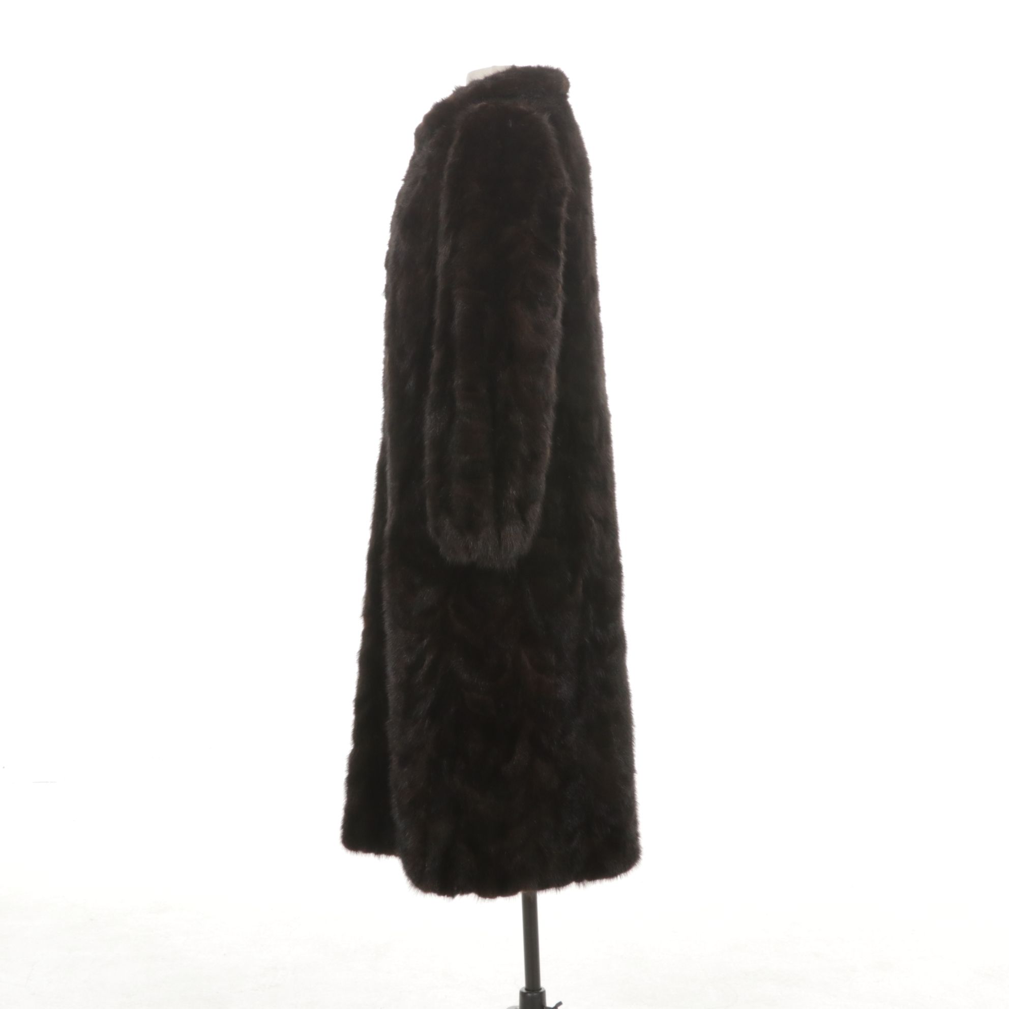 Dark Brown Mink Fur Full-Length Coat