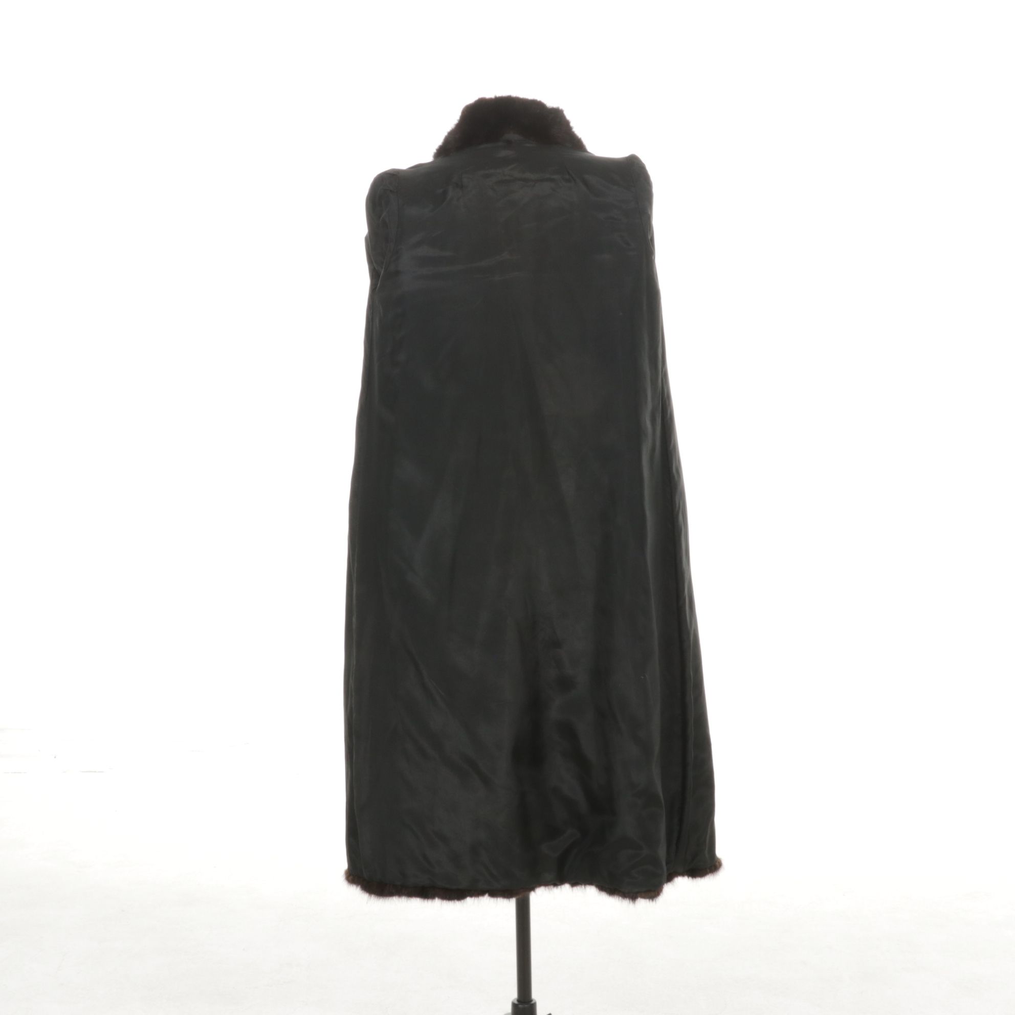 Dark Brown Mink Fur Full-Length Coat