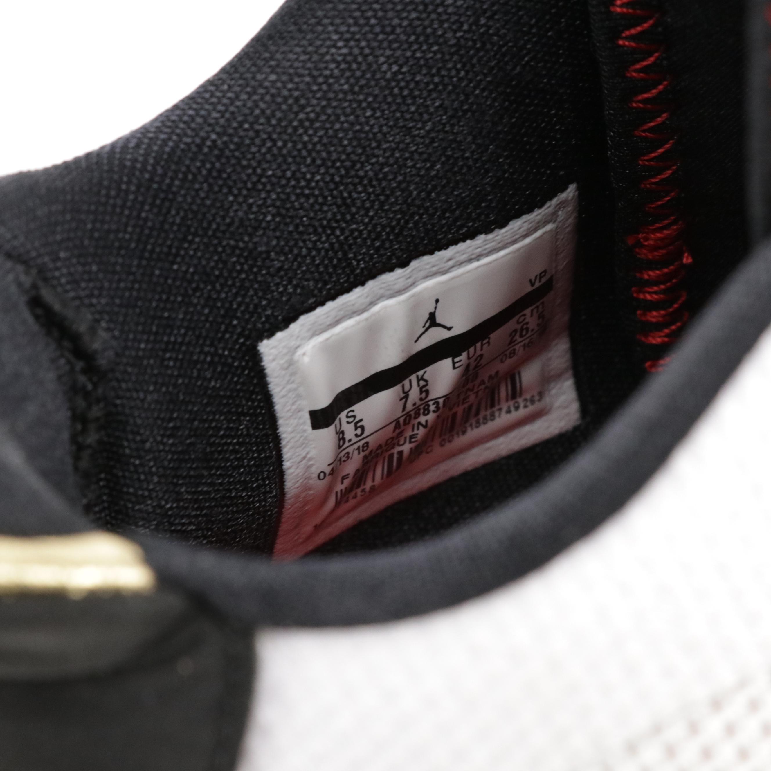 Nike Air Jordan 33 Future Flight High Top Sneakers in White, Red & Black W/ Box