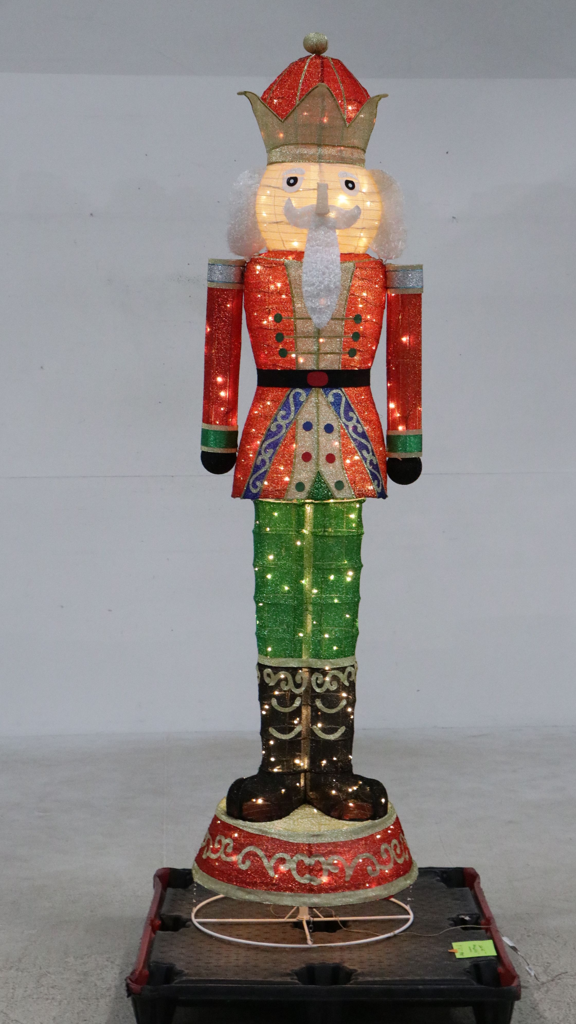 98" Christmas Nutcracker King LED Illuminated Mesh Floor Figure