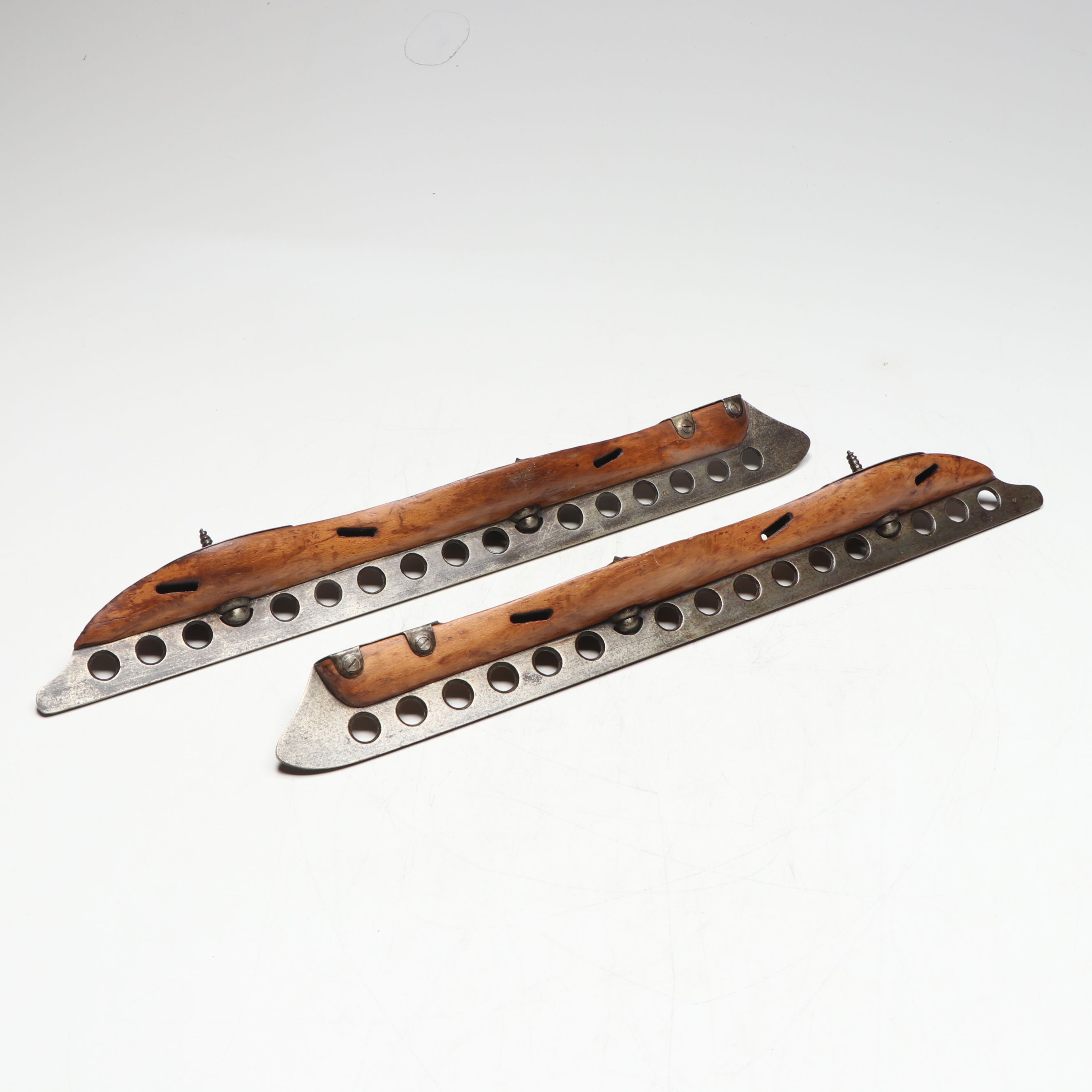 Wood and Meta Racing Ice Skate Blades