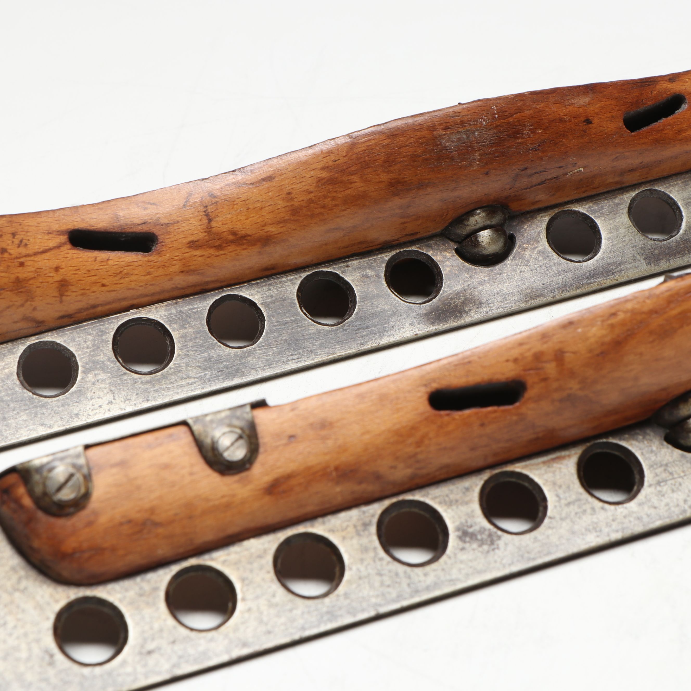 Wood and Meta Racing Ice Skate Blades