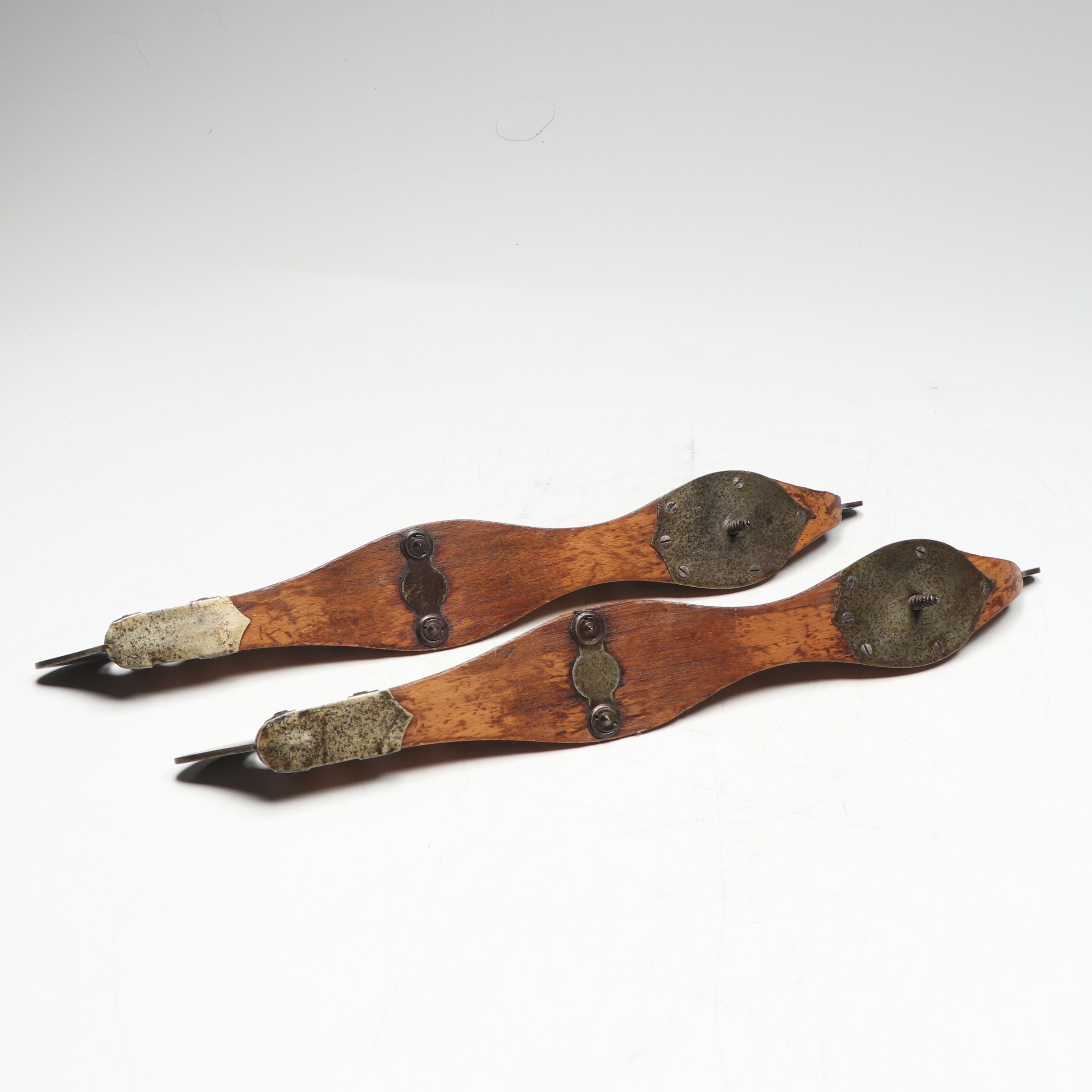 Wood and Meta Racing Ice Skate Blades