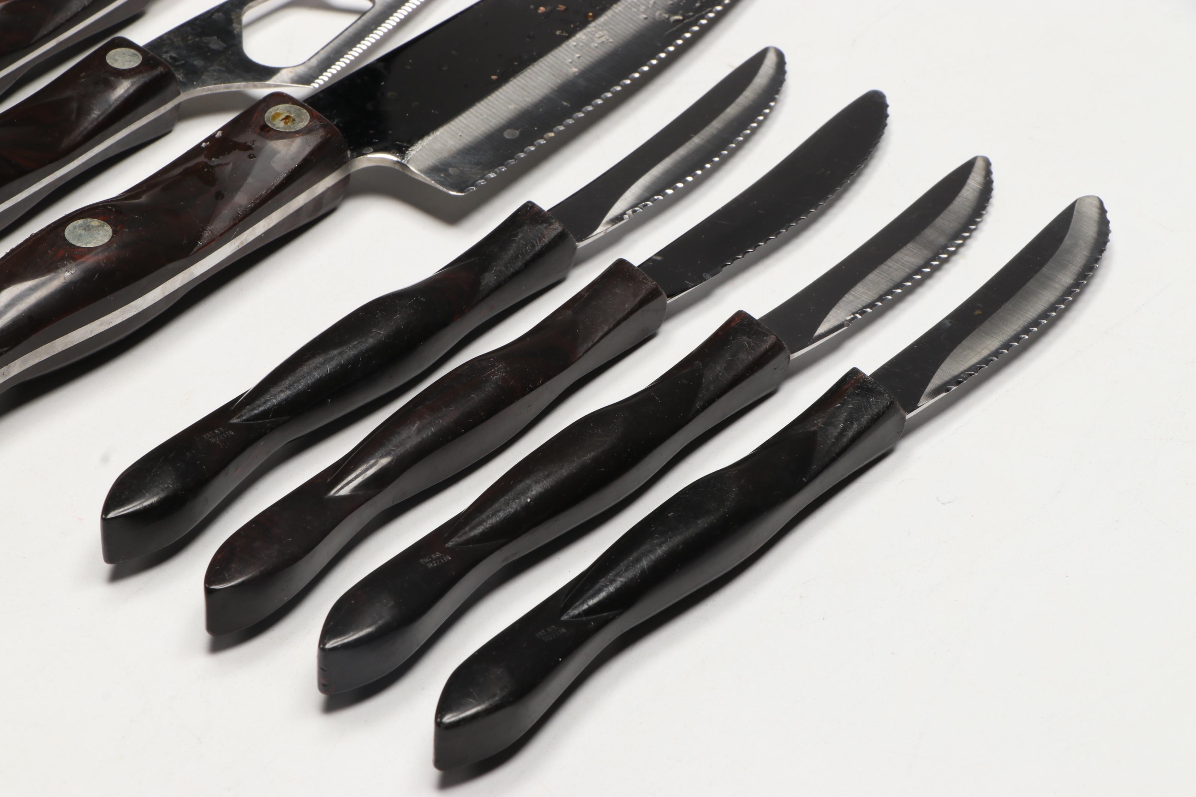 Cutco Stainless Steel Blade Plastic Handle Knives