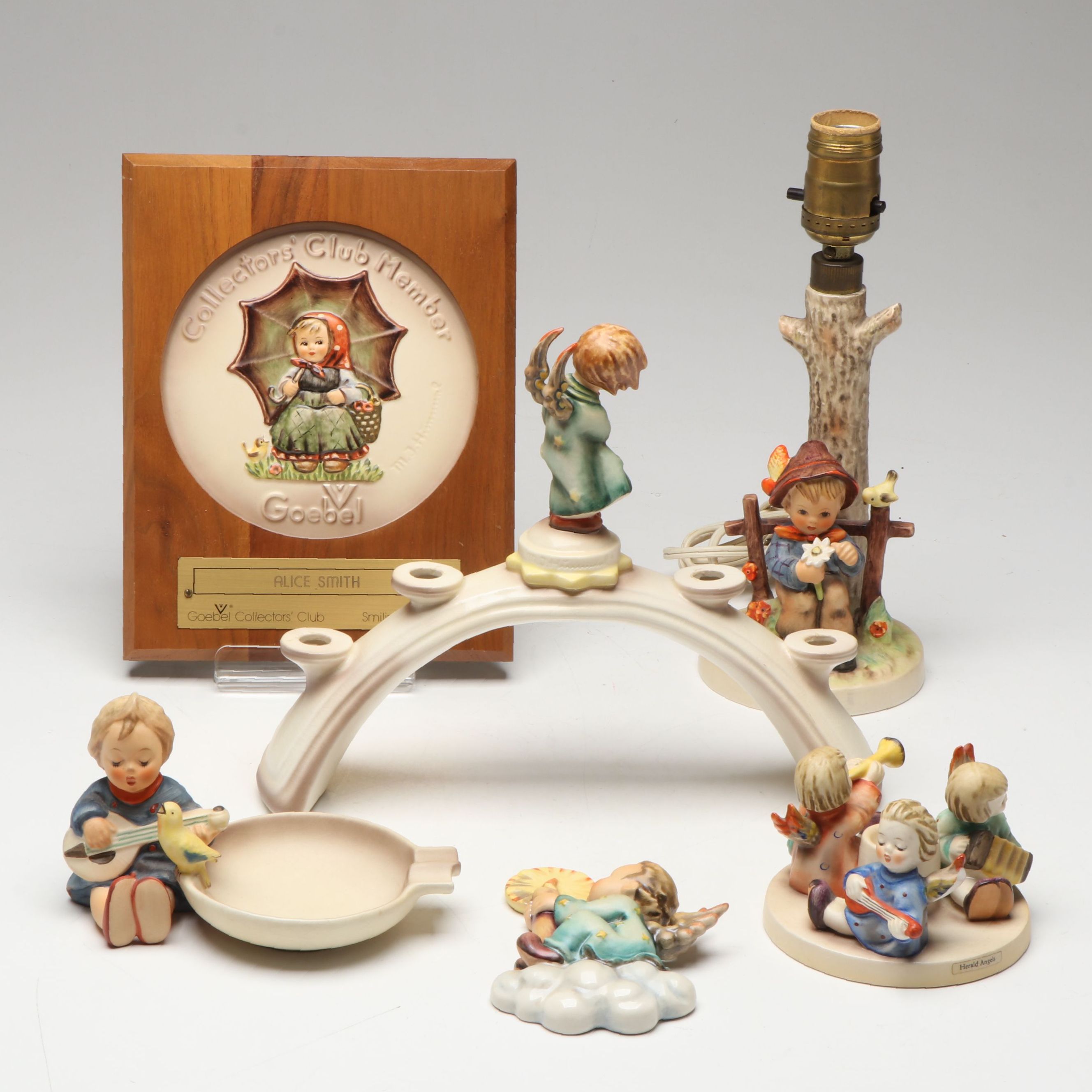 Goebel Hummel Porcelain Angel Candelabra with Other Décor