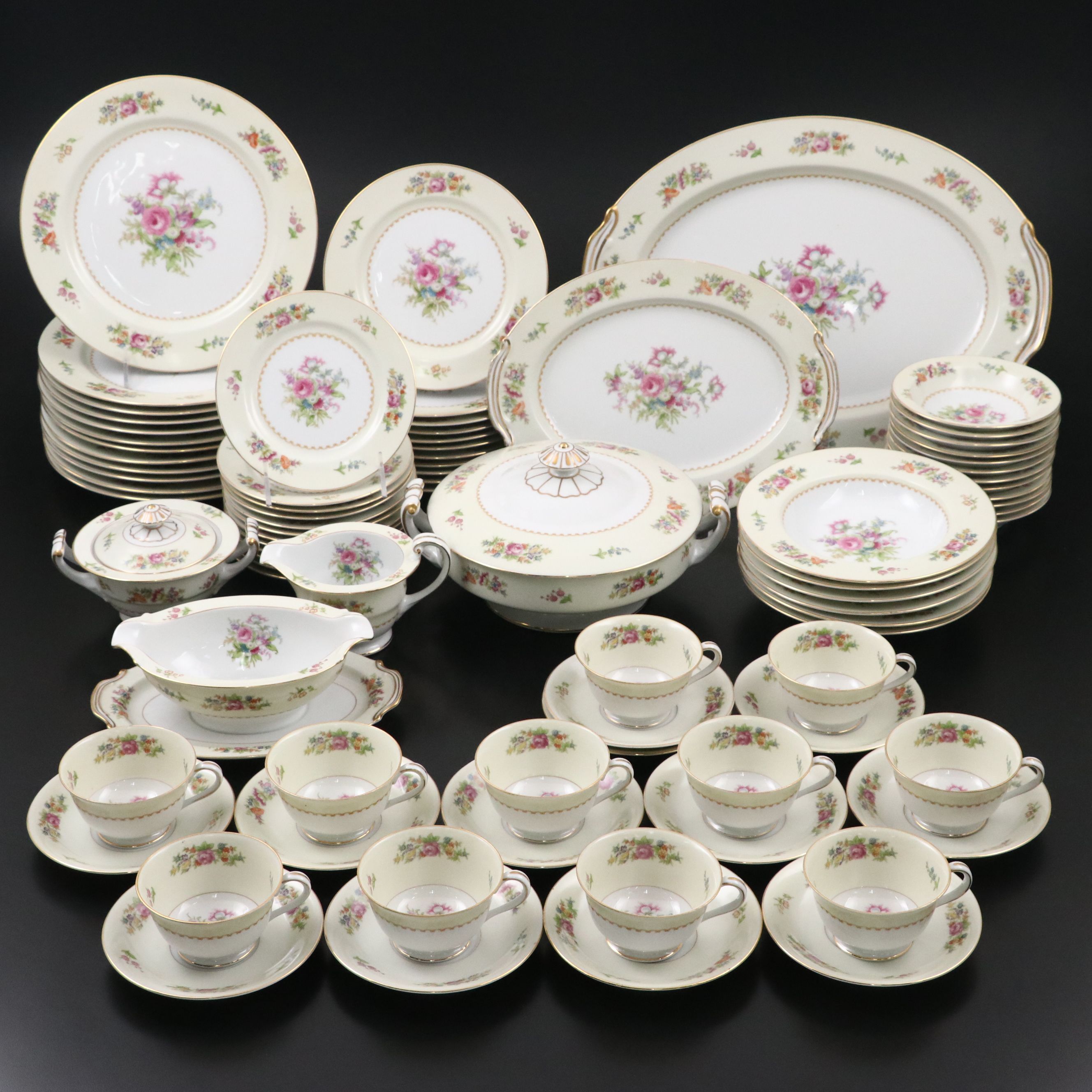 Rose China Occupied Japan RO52 Gilt Edge Dinnerware, 1946–1952