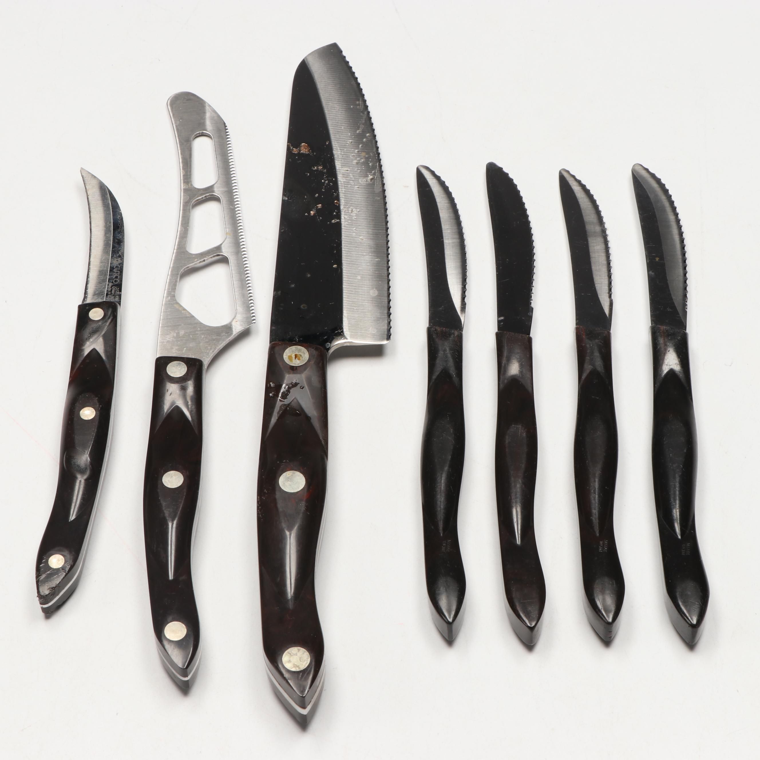 Cutco Stainless Steel Blade Plastic Handle Knives