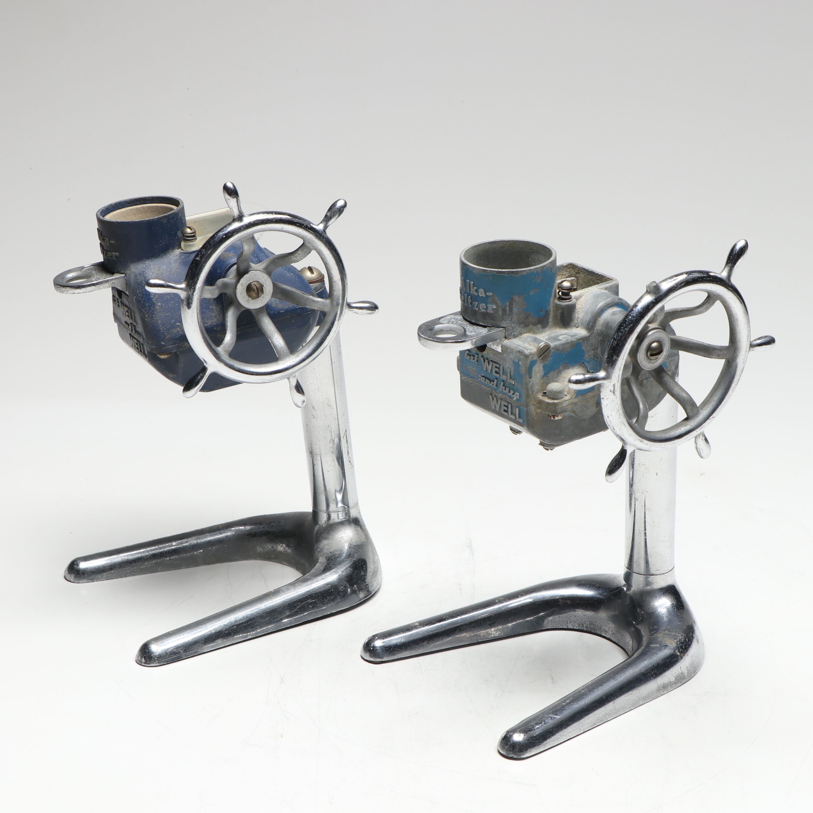 Alka-Seltzer Metal Advertising Dispensers, Mid-20th Century