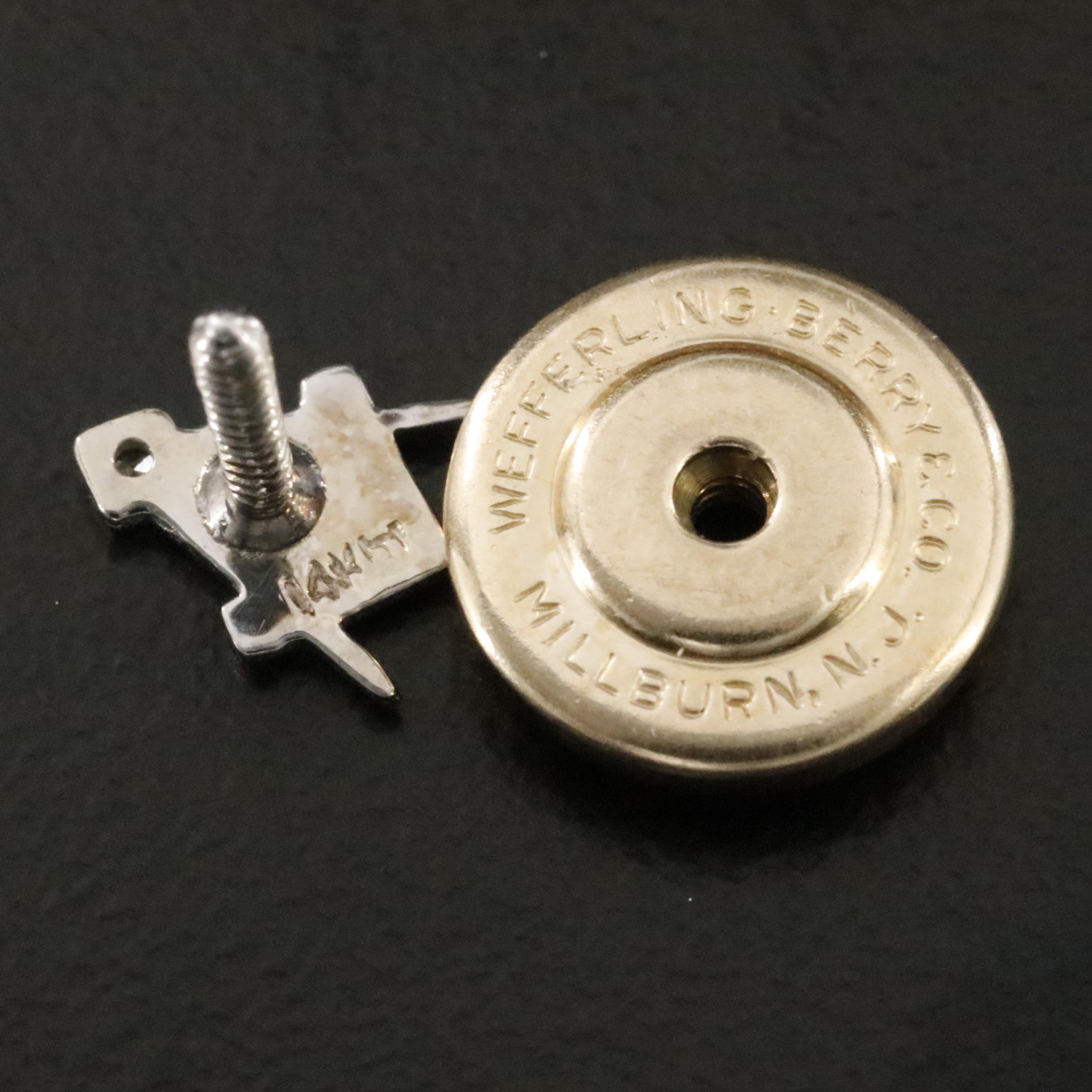 14K Diamond and Enamel Masonic Pin