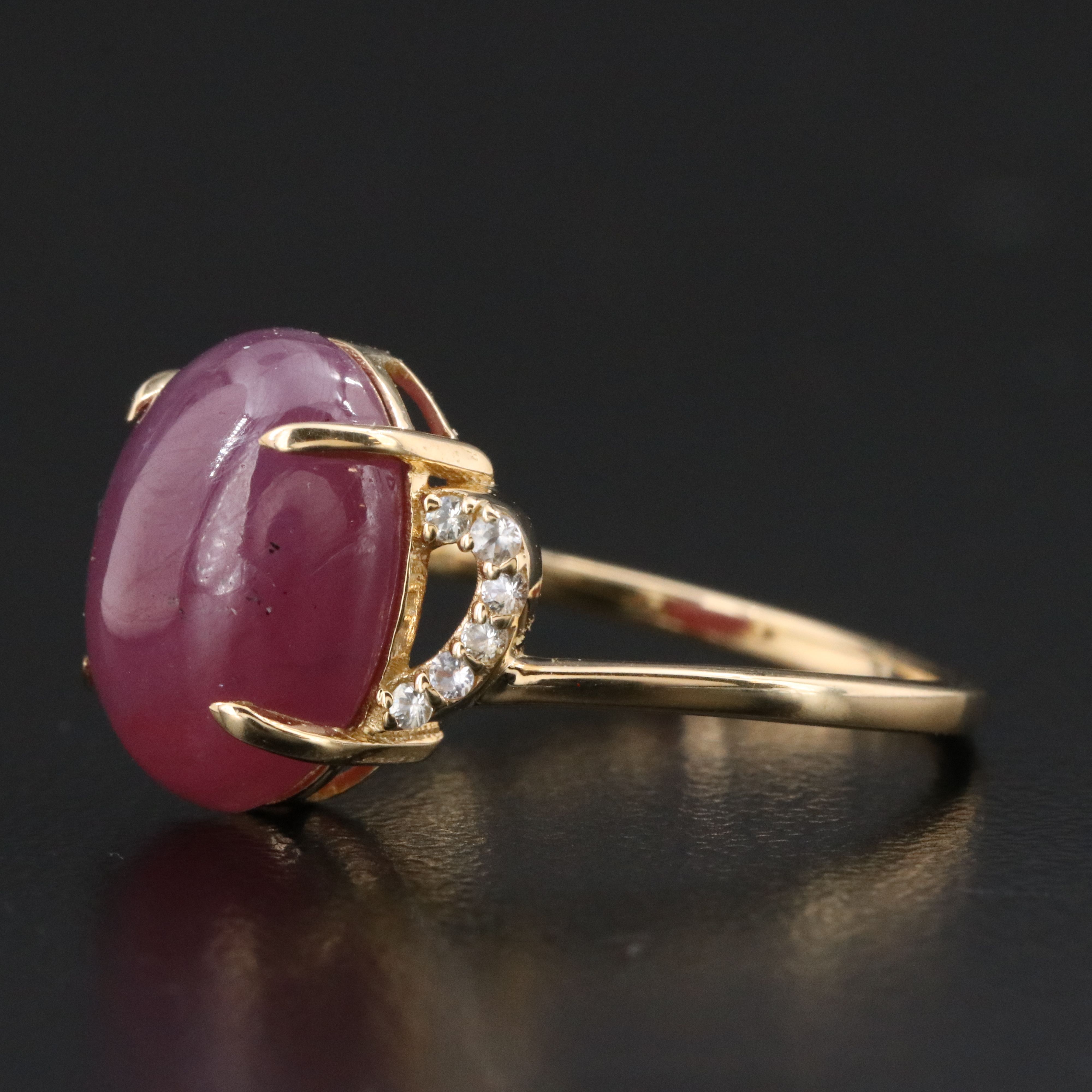 14K 8.15 CT Ruby and White Sapphire Ring