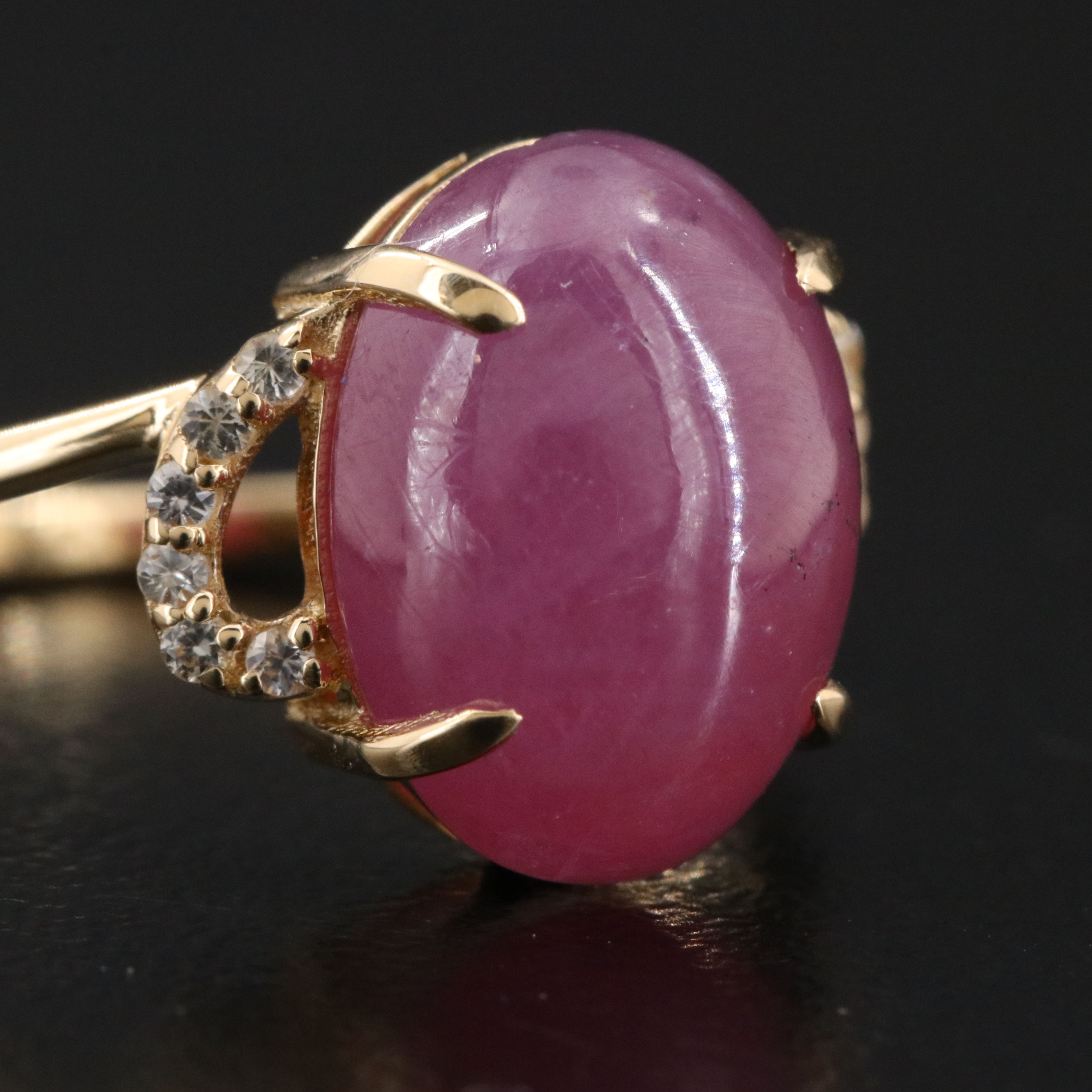 14K 8.15 CT Ruby and White Sapphire Ring