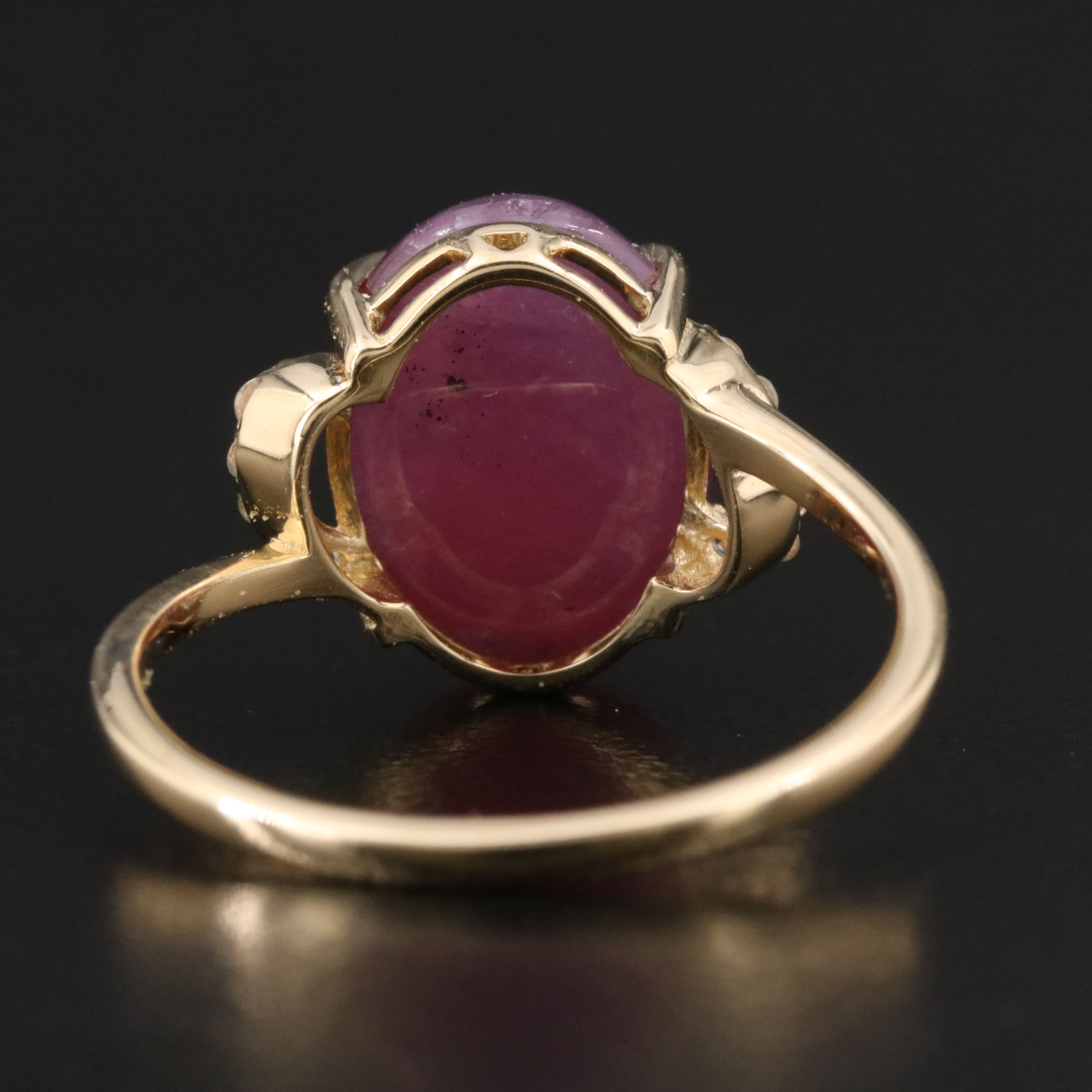14K 8.15 CT Ruby and White Sapphire Ring