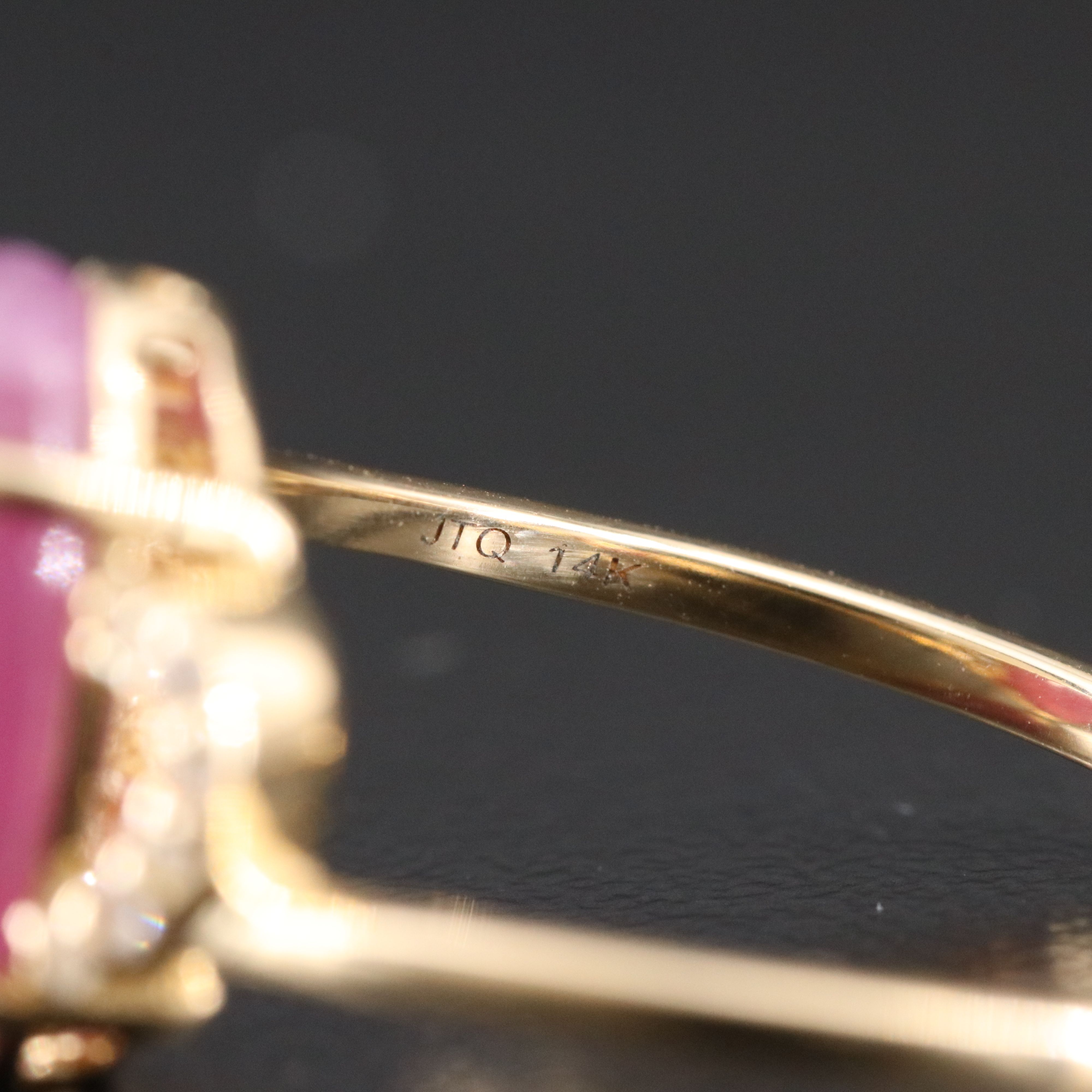 14K 8.15 CT Ruby and White Sapphire Ring