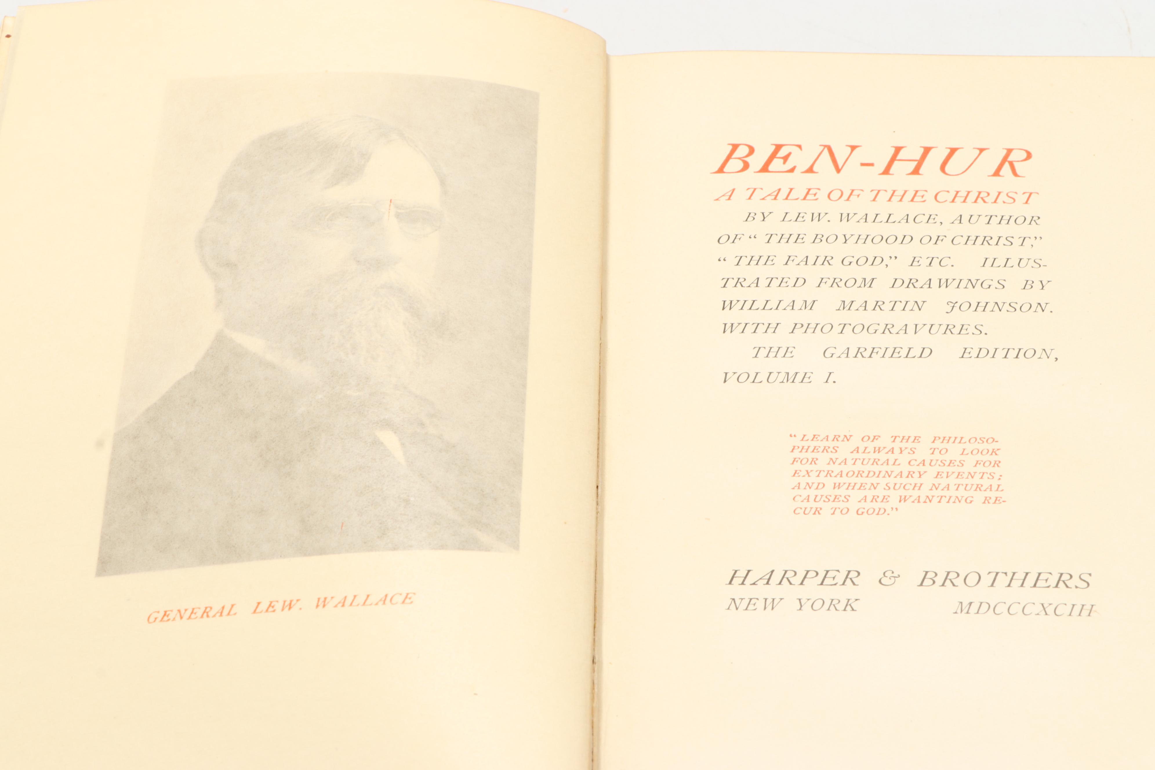 Garfield Edition "Ben-Hur" Two-Volume Box Set by Lew Wallace, 1893