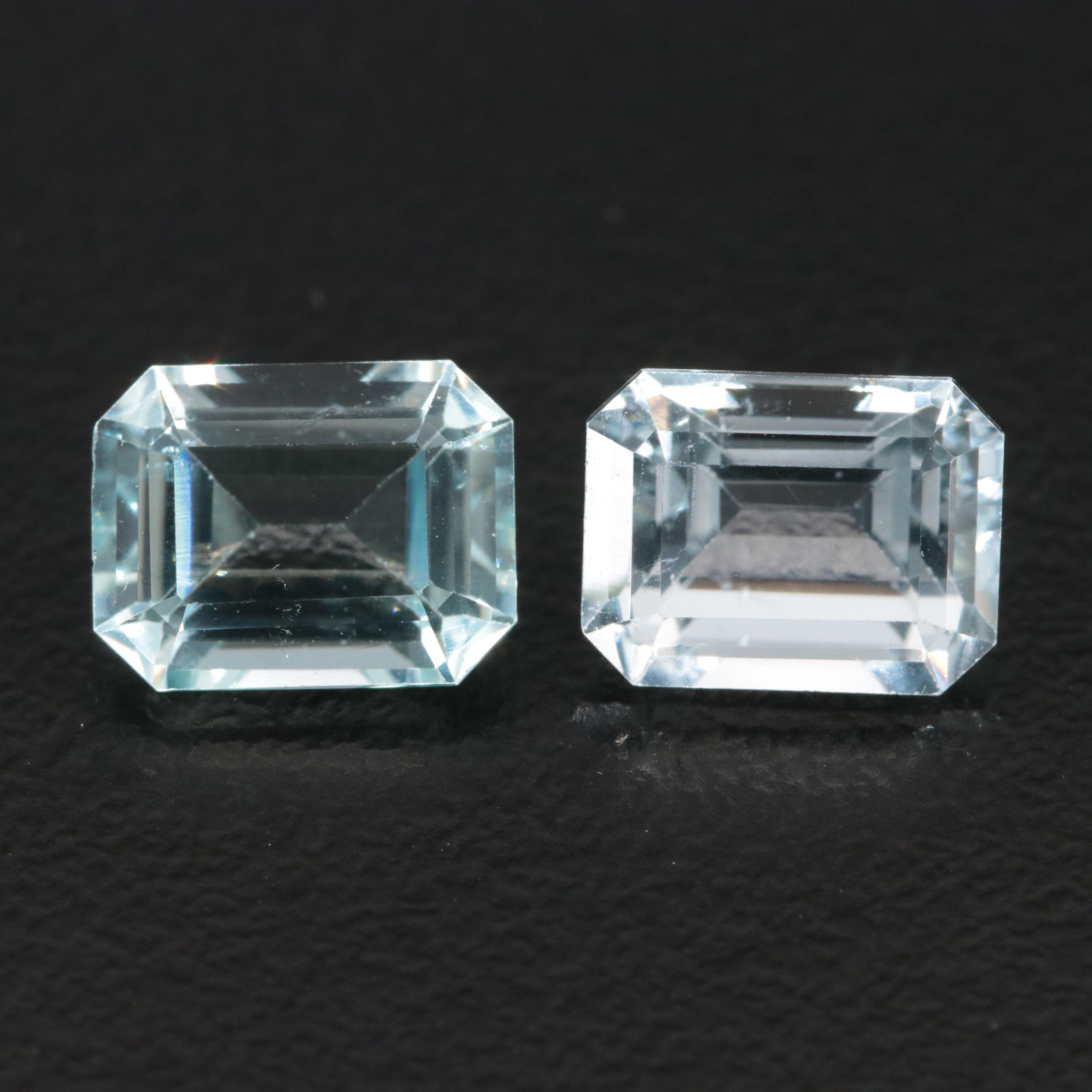 Loose 3.15 CTW Matched Pair of Aquamarines