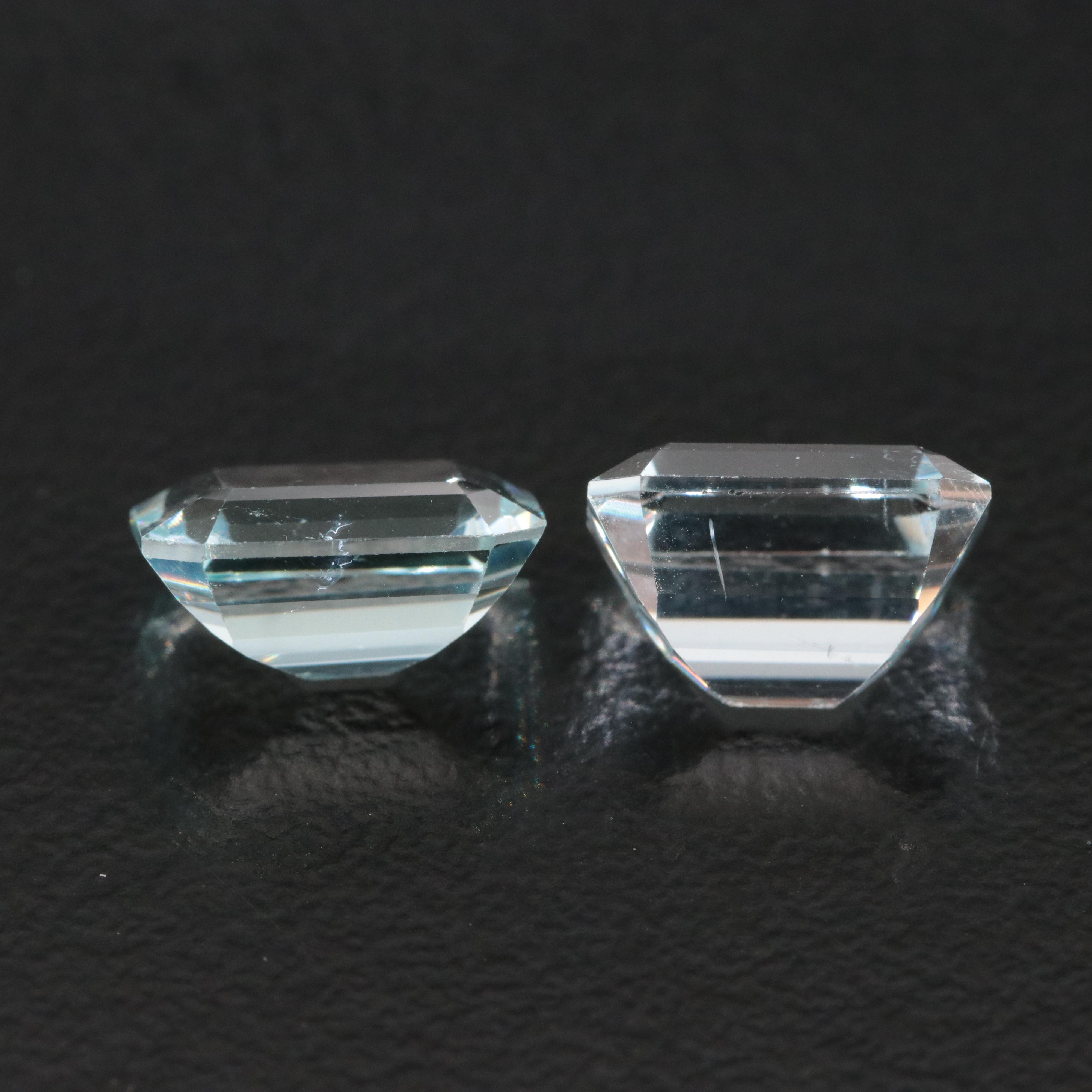 Loose 3.15 CTW Matched Pair of Aquamarines