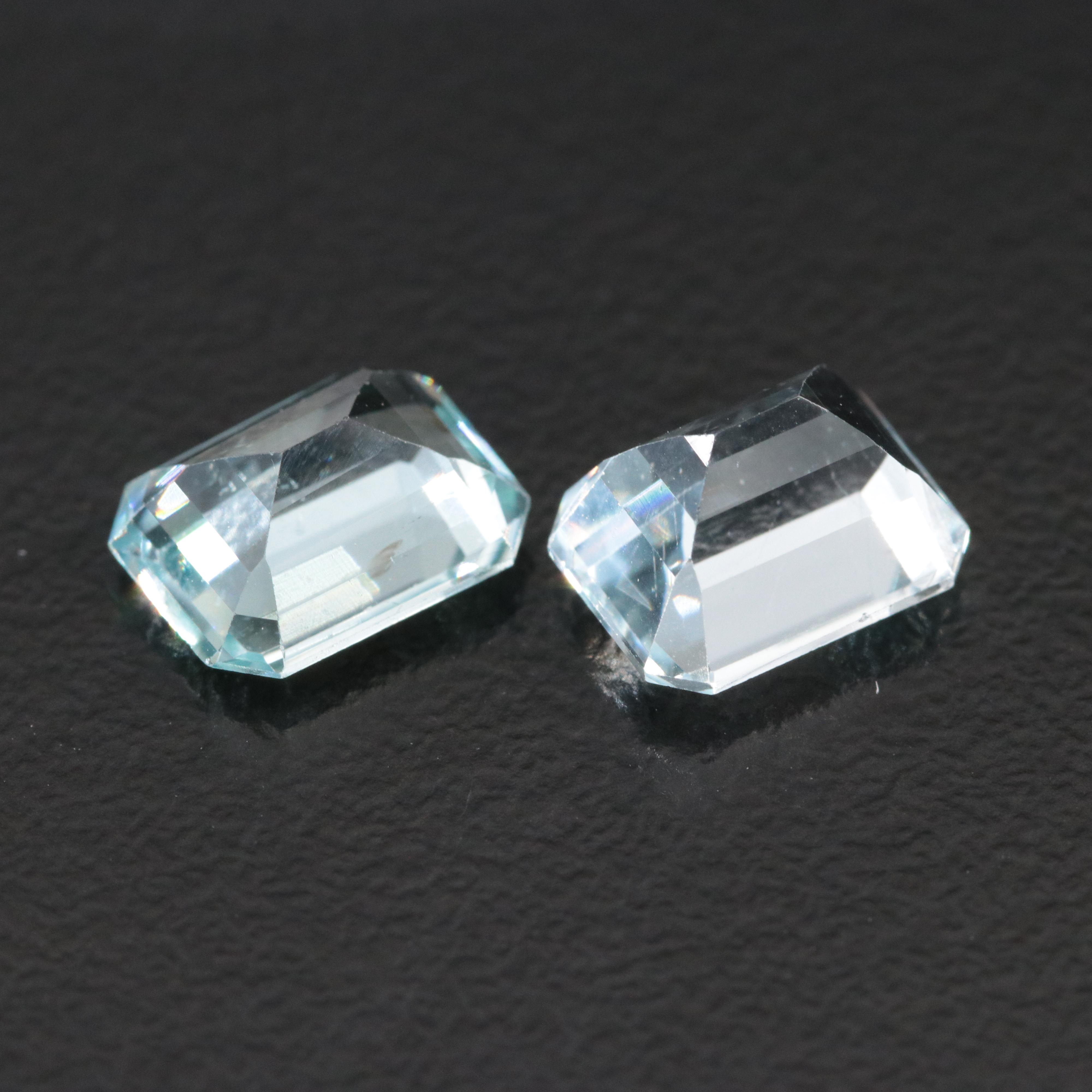 Loose 3.15 CTW Matched Pair of Aquamarines