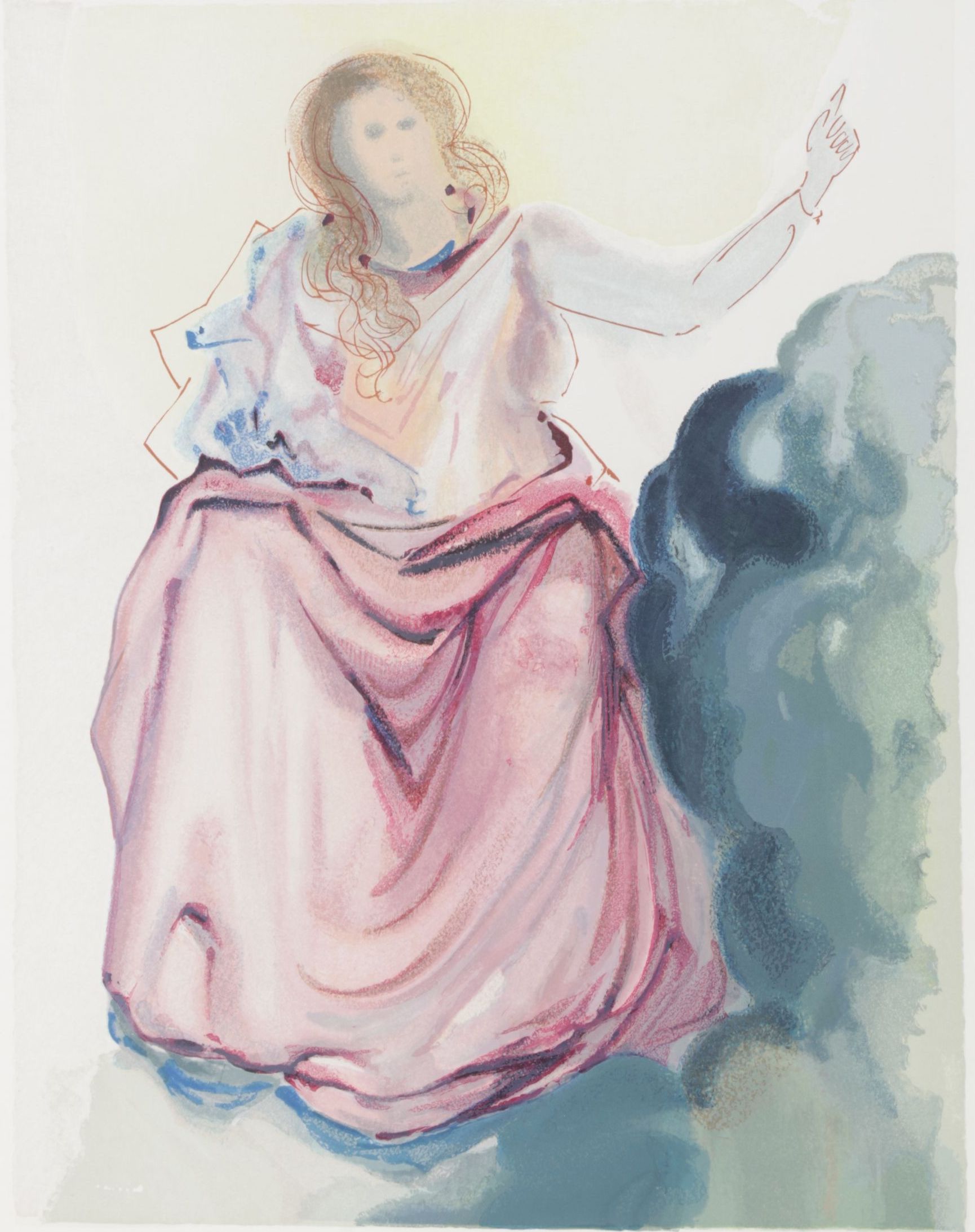 Salvador Dalí Wood Engraving "Beatrice"