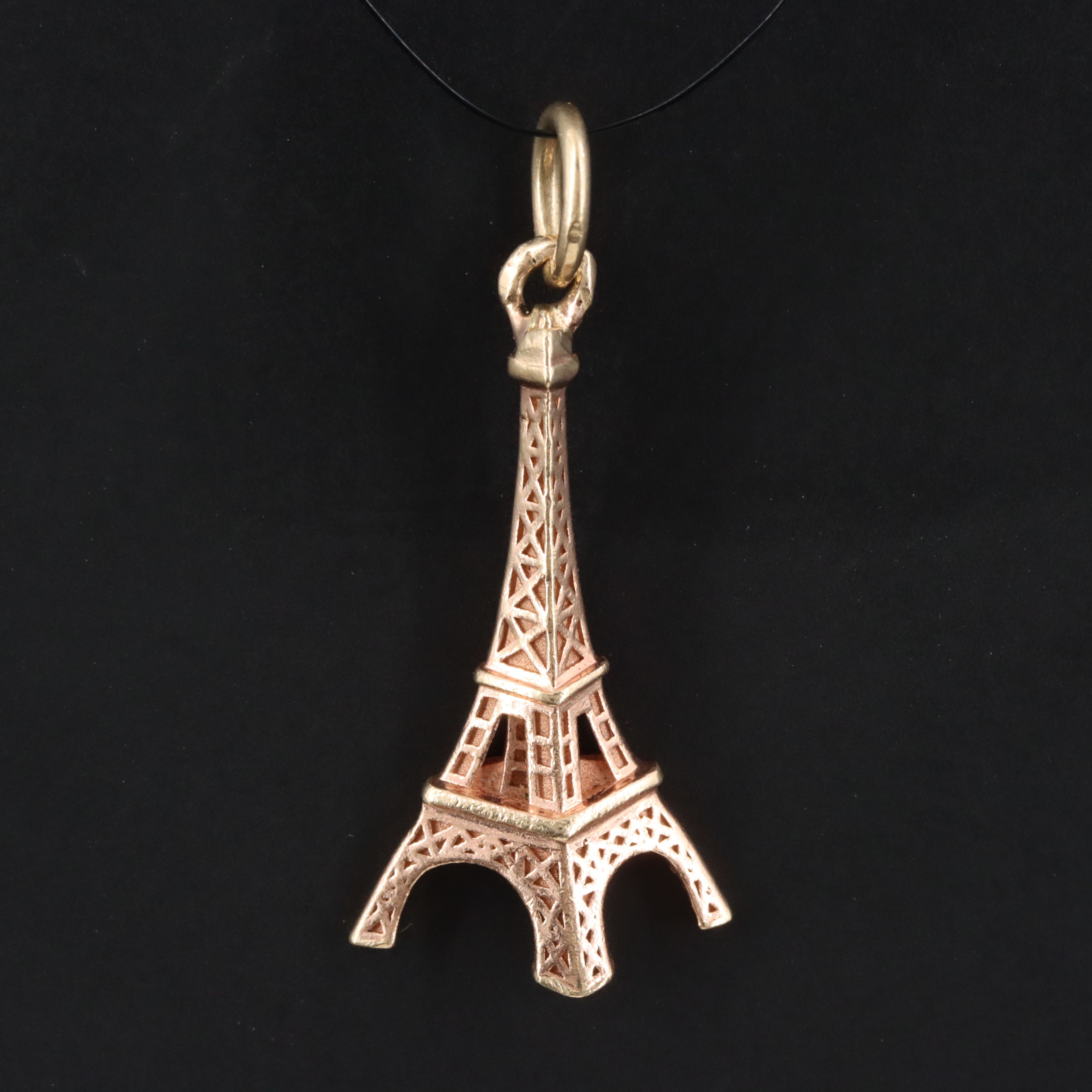 10K Rose Gold Eiffel Tower Pendant