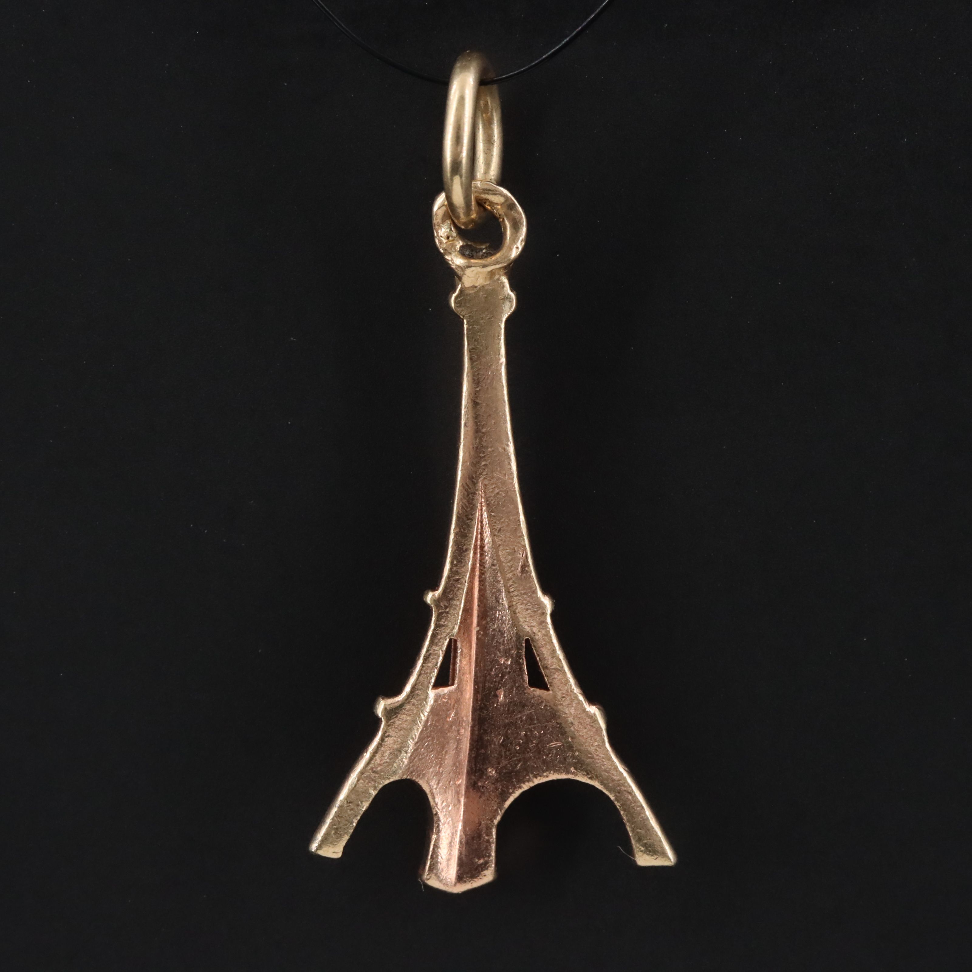 10K Rose Gold Eiffel Tower Pendant