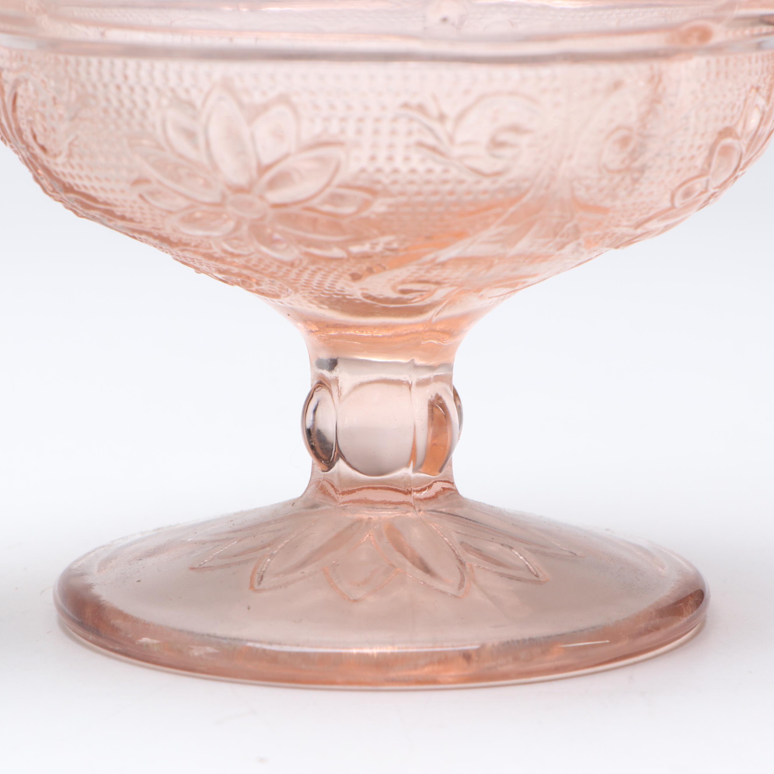 Indiana Glass "Chantilly" and Other Impressed Glass Fairy Lamps