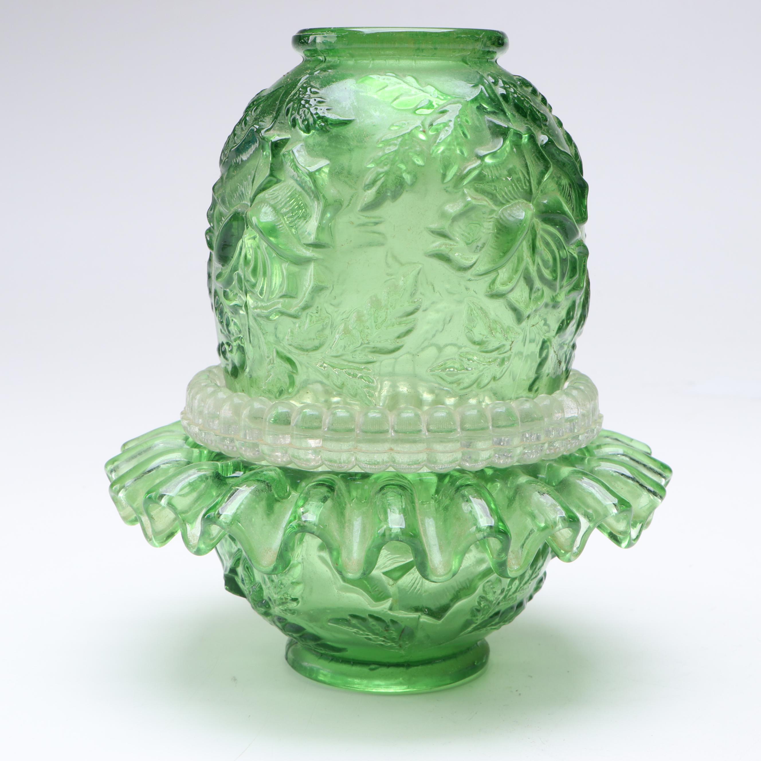 Indiana Glass "Chantilly" and Other Impressed Glass Fairy Lamps