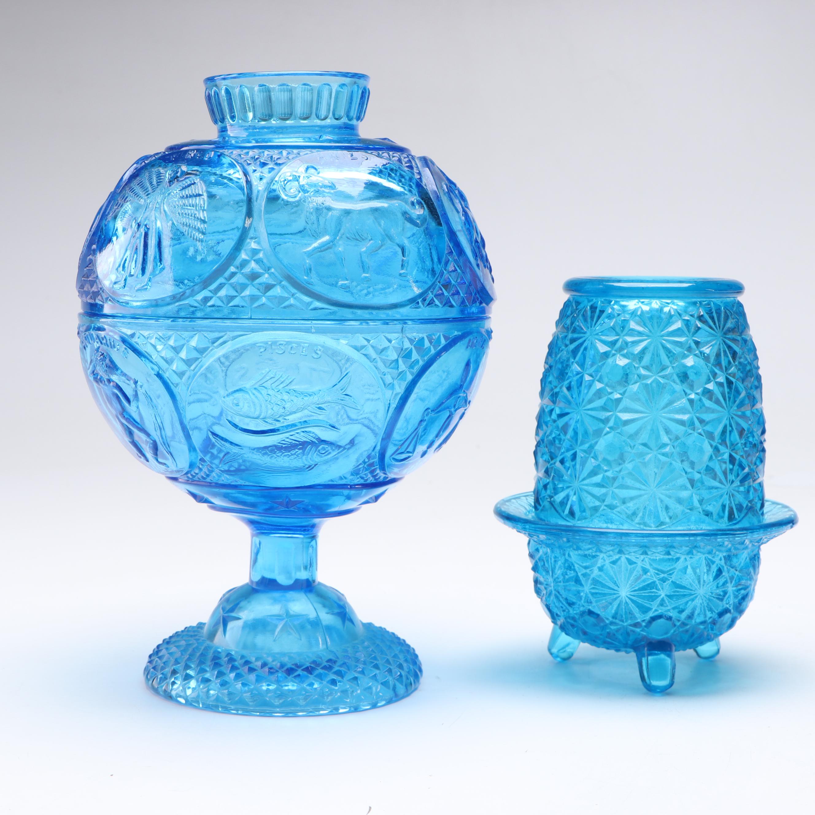 Indiana Glass "Chantilly" and Other Impressed Glass Fairy Lamps