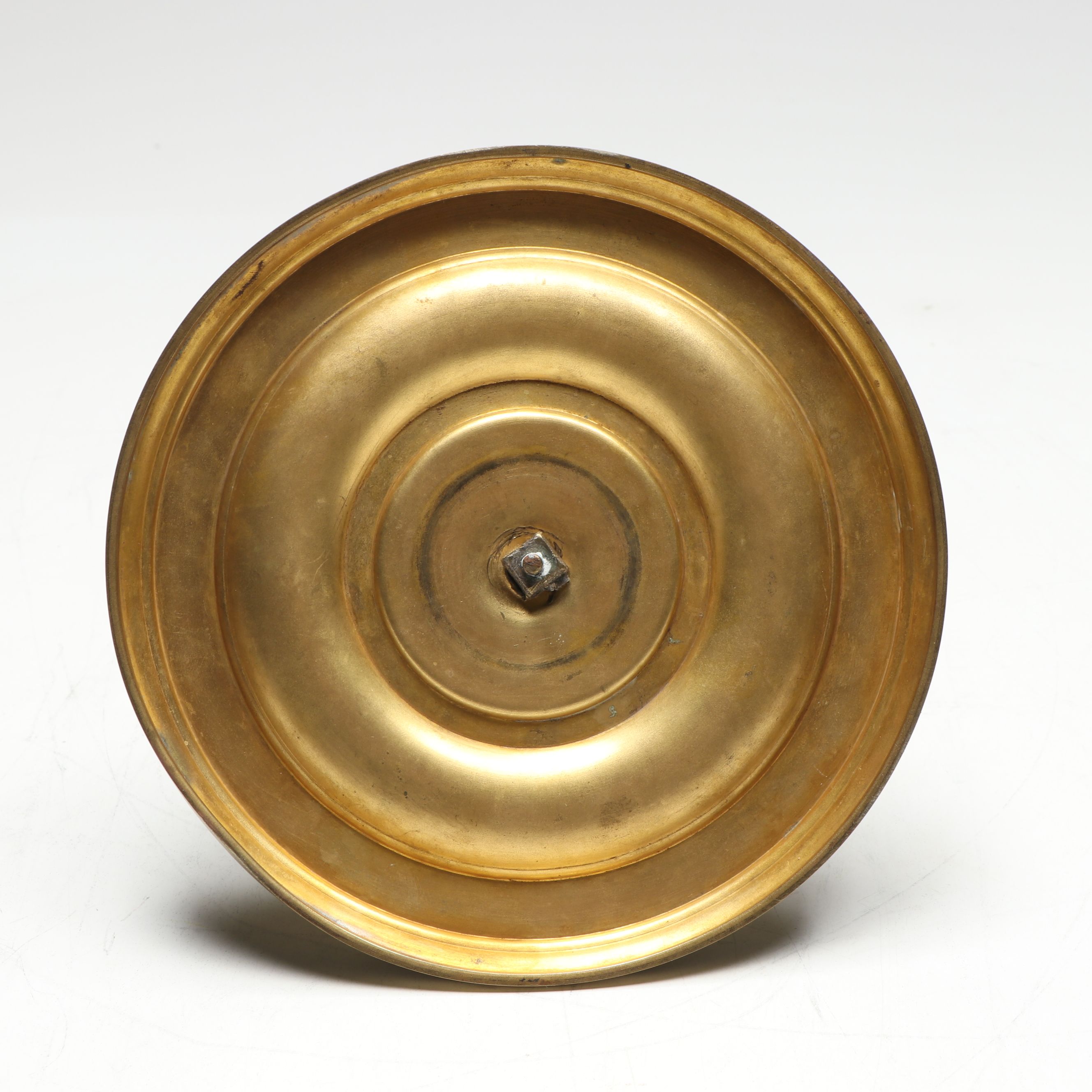 French Brass Stork and Snake Form Tripod Base Inkwell, Antique