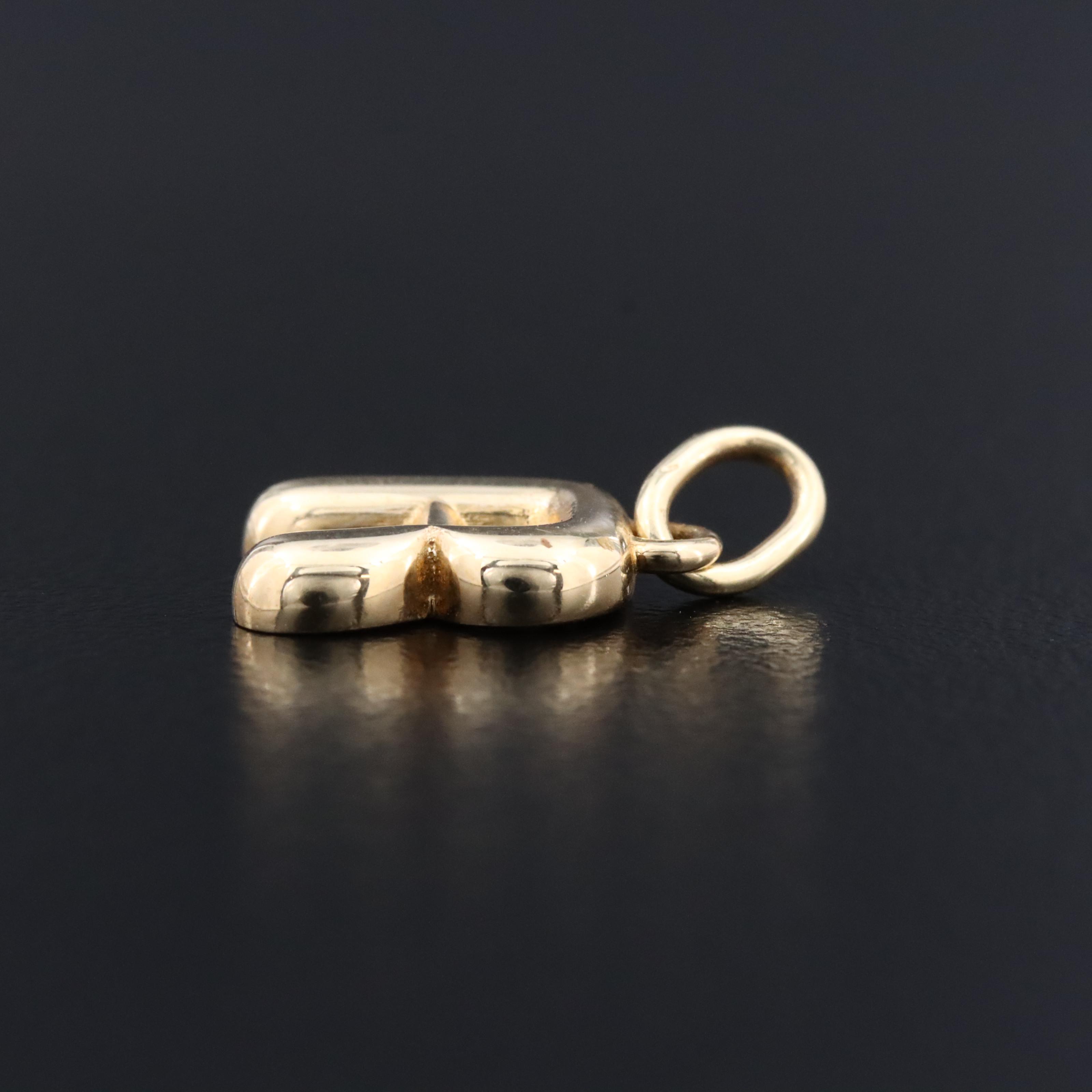 14K Letter "R" Charm Pendant