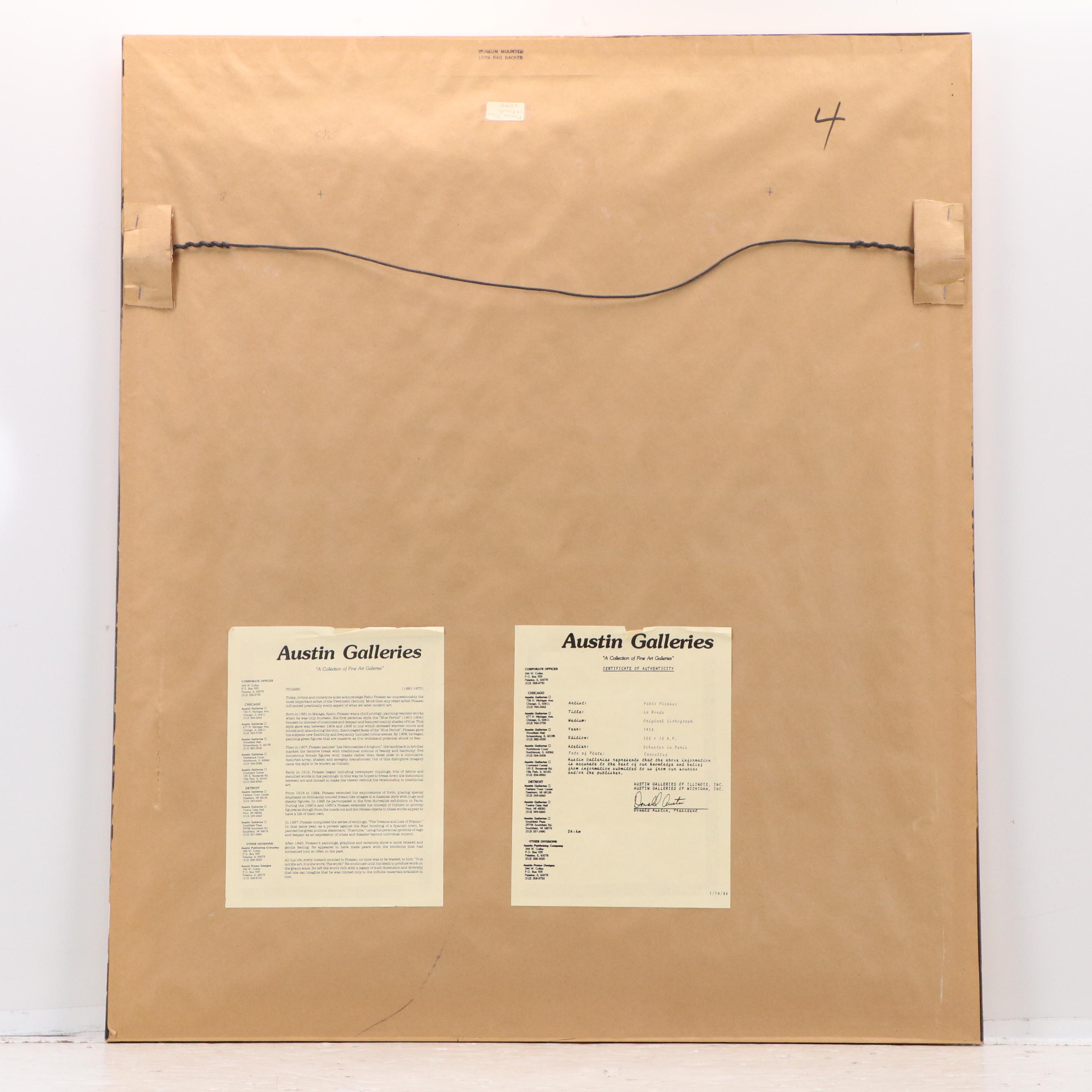 Pablo Picasso Lithograph "La Ronde"