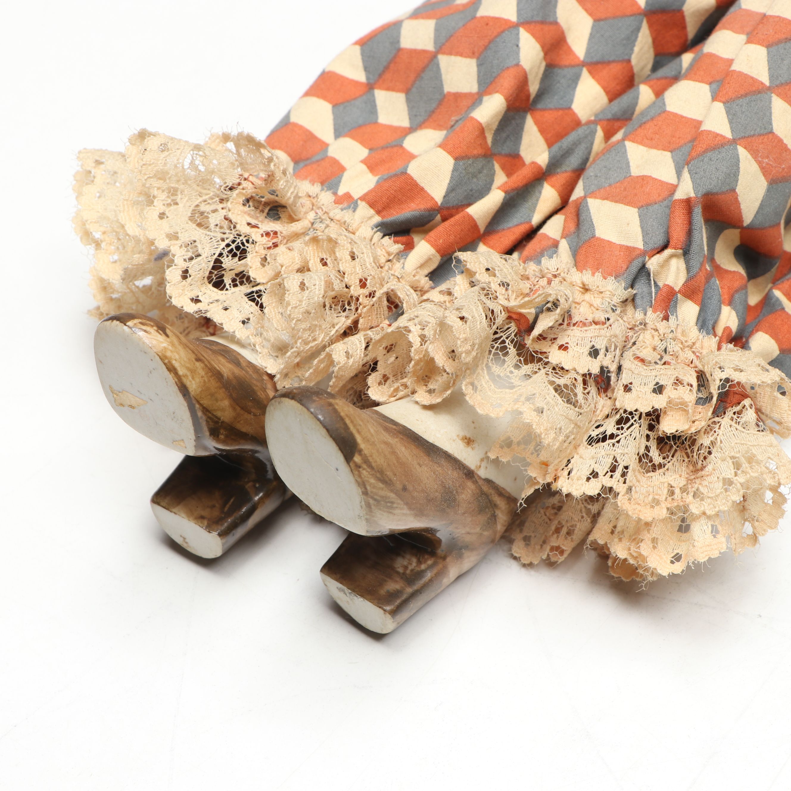 Art Deco China Head Boudoir Doll Dressed as Jester, 1920s-1930s