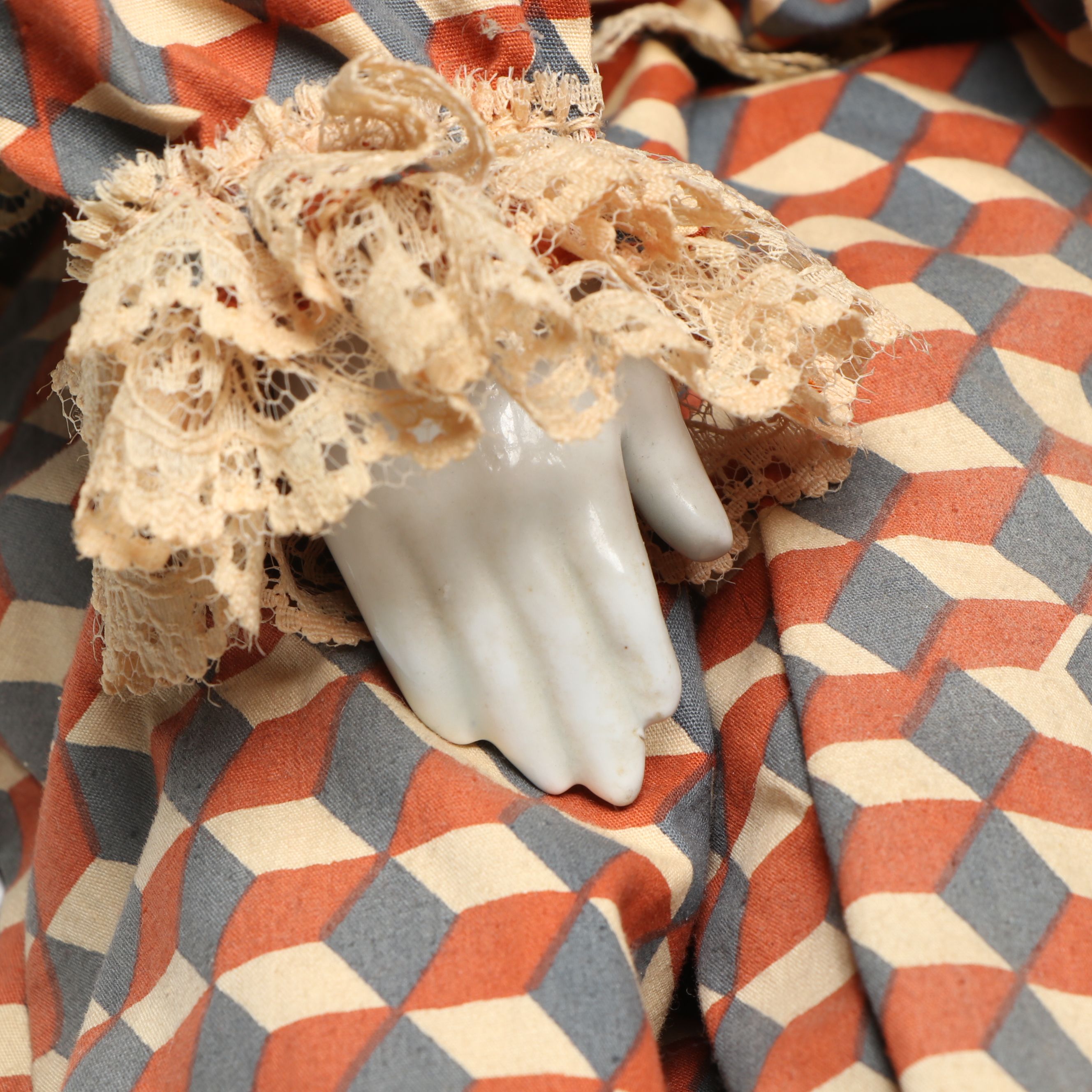 Art Deco China Head Boudoir Doll Dressed as Jester, 1920s-1930s