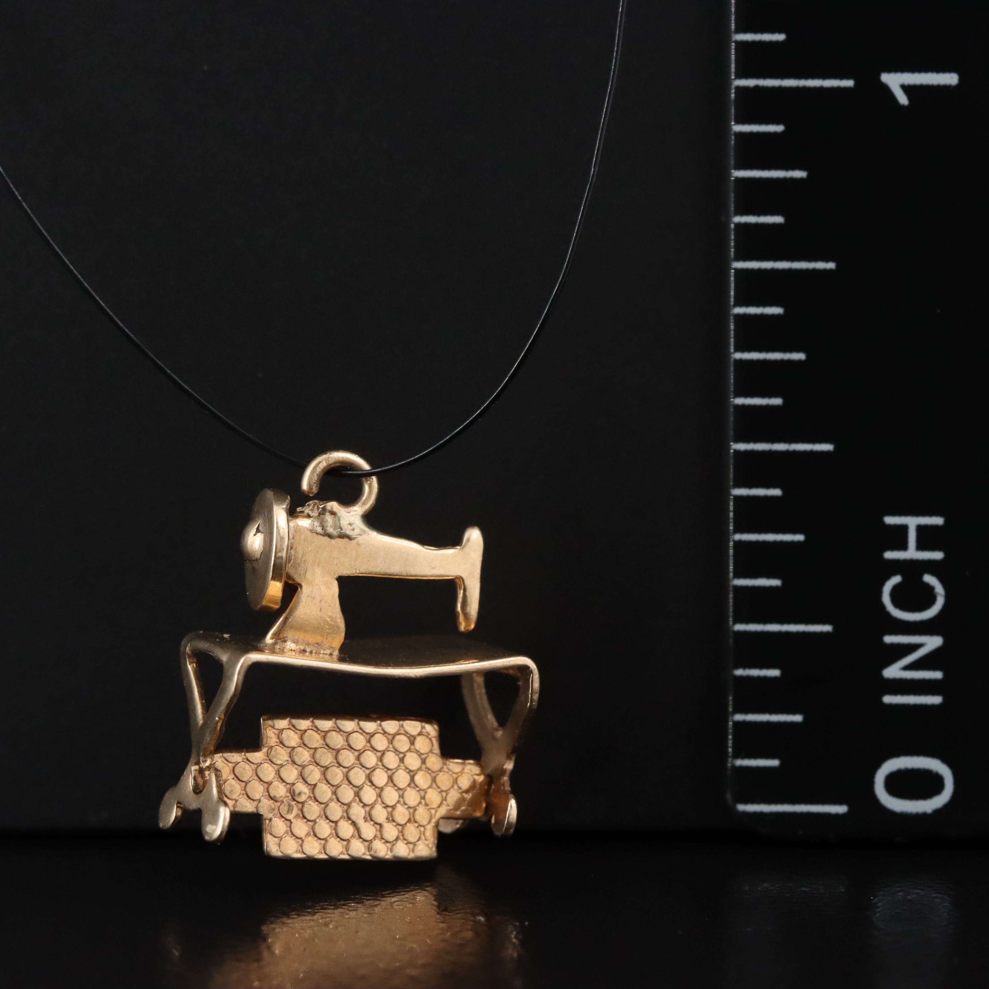 10K Articulated Antique Foot Pedal Sewing Machine Charm